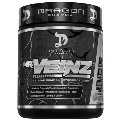 DRAGON PHARMA Mr. Veinz Stim Free Pre-Workout, Extreme Pump & Nootropic Catalyst DRAGON PHARMAUS supplements