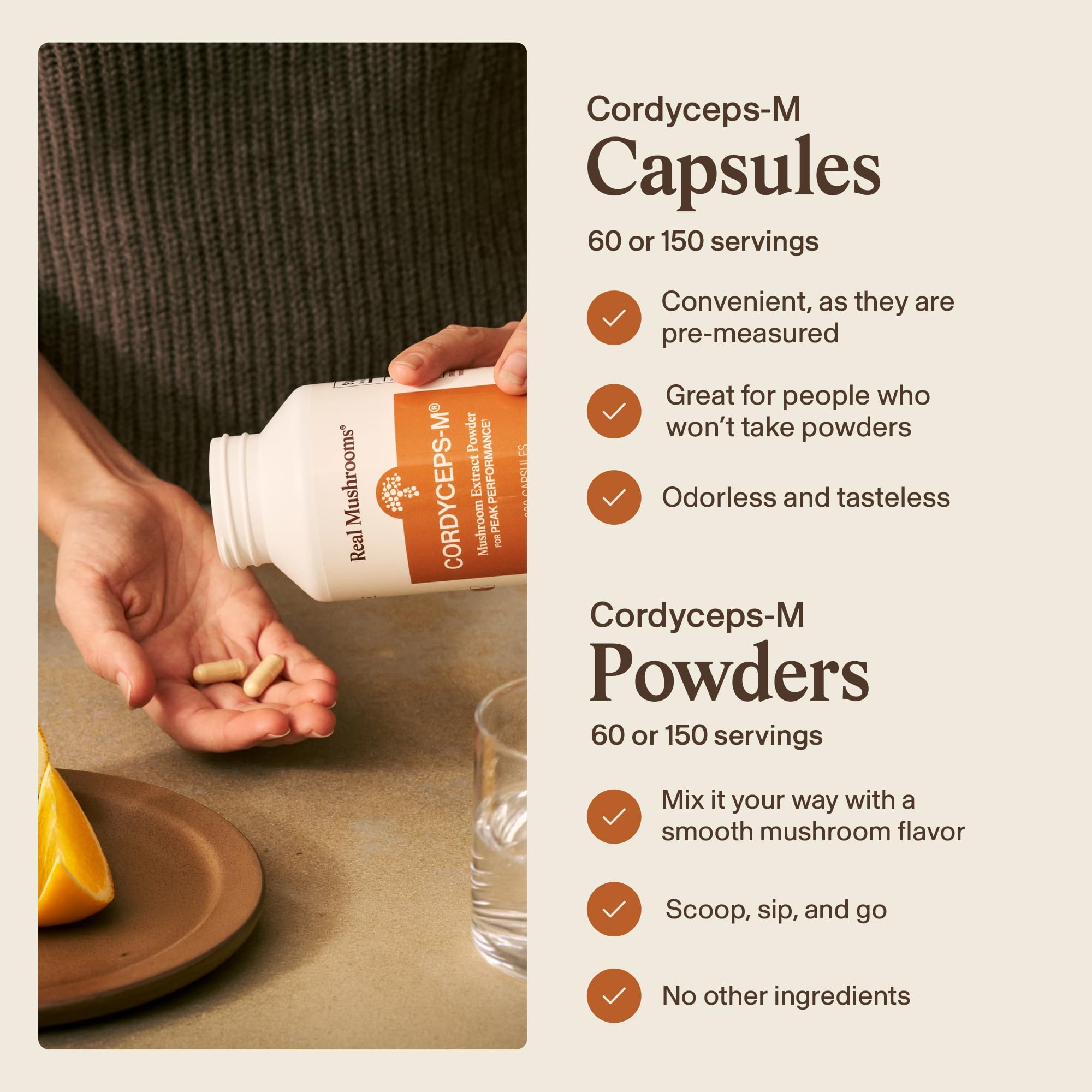 Real Mushrooms Capsules Supplements - Organic Cordyceps Mushroom Powder in Capsules - Energy and Performance Mushrooms with Verified Beta Glucans - Vegan, Non-GMO, 300 Capsules Real MushroomsAu supplements