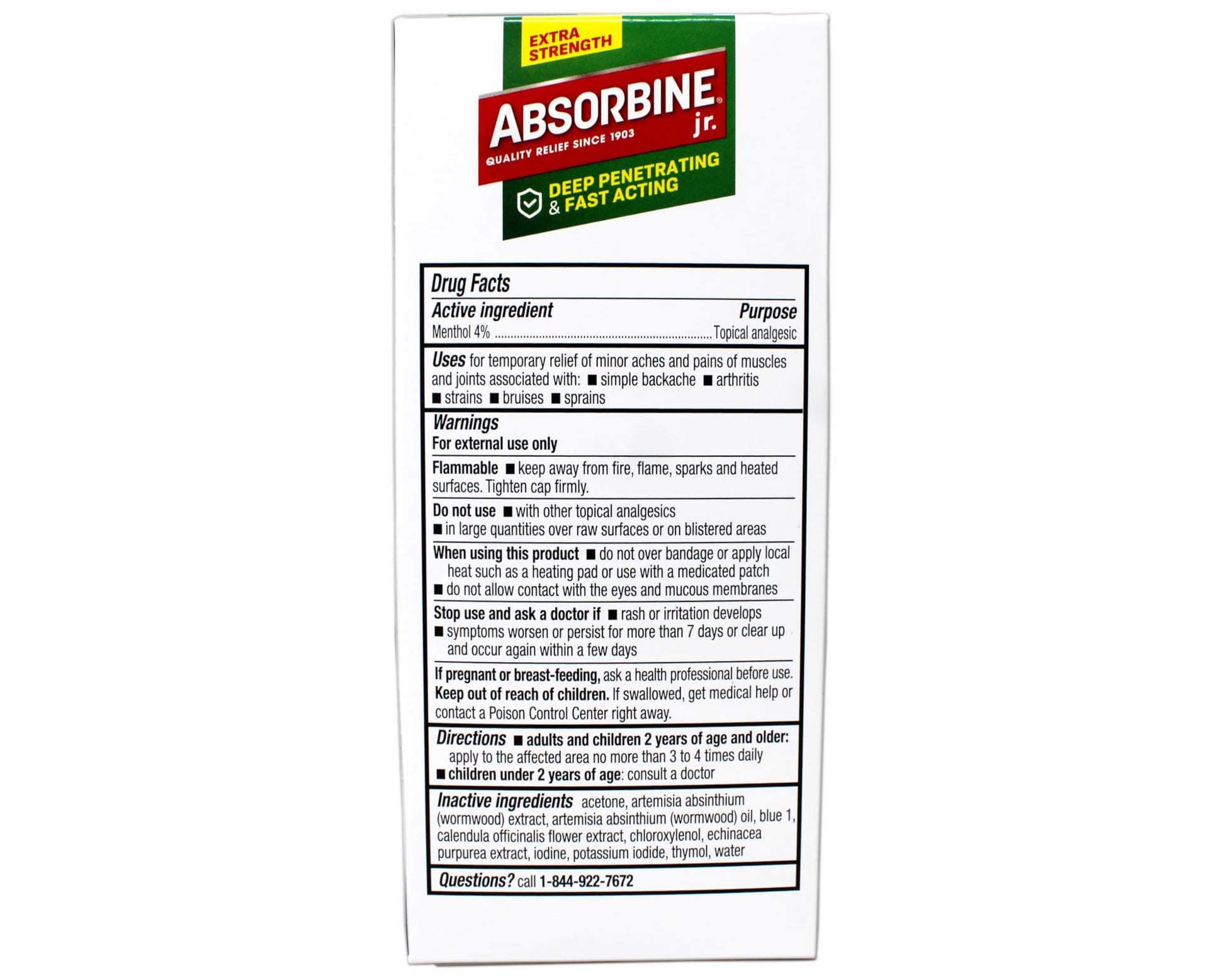 ABSORBINE JR. Extra Strength Pain Relieving Liquid, for Muscle, Joints, Arthritis Pain, with No-Mess Applicator, 4 Oz - 3 Pack AbsorbineAu supplements