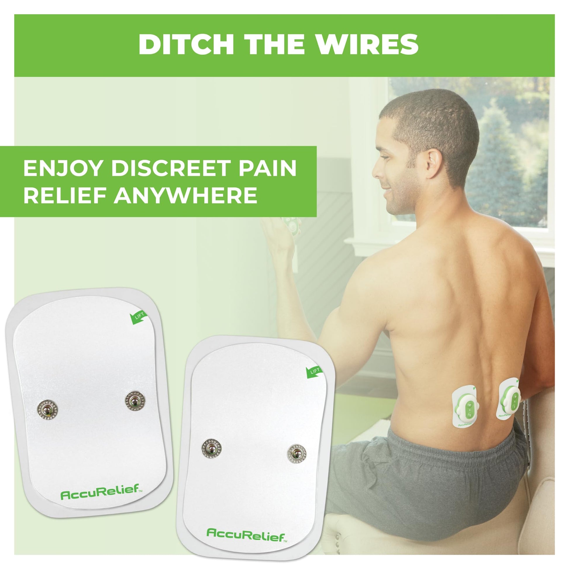 AccuRelief Wireless TENS Electrotherapy Pain Relief System Supply Kit (Packaging May Vary), Works with AccuRelief Wireless Remote Control TENS Device (ACRL-9000), 2 Pair (Pack of 1) AccuReliefAu supplements