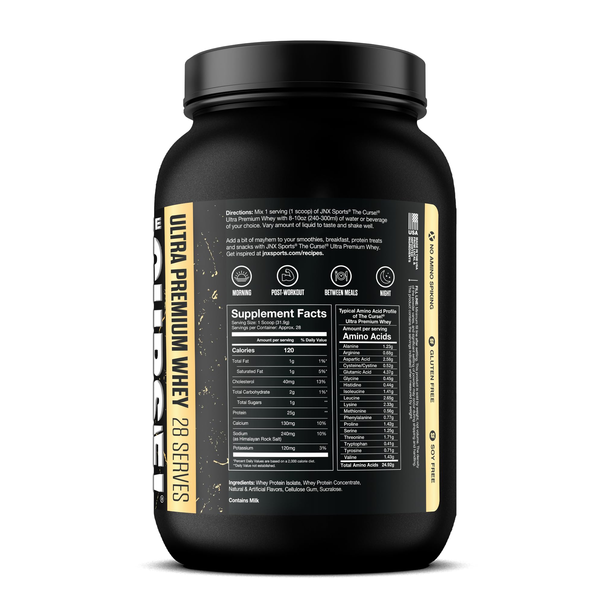 JNX SPORTS The Curse! Ultra Premium Whey Protein Powder Vanilla Bean 2lb | 25g Protein JNX SPORTSUS supplements