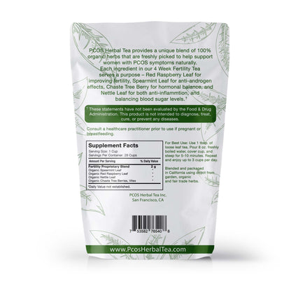 PCOS Cystem Tea with Organic Red Raspberry Leaf, Vitex, Spearmint Tea Supports Fertility PCOS Herbal TeaUS supplements
