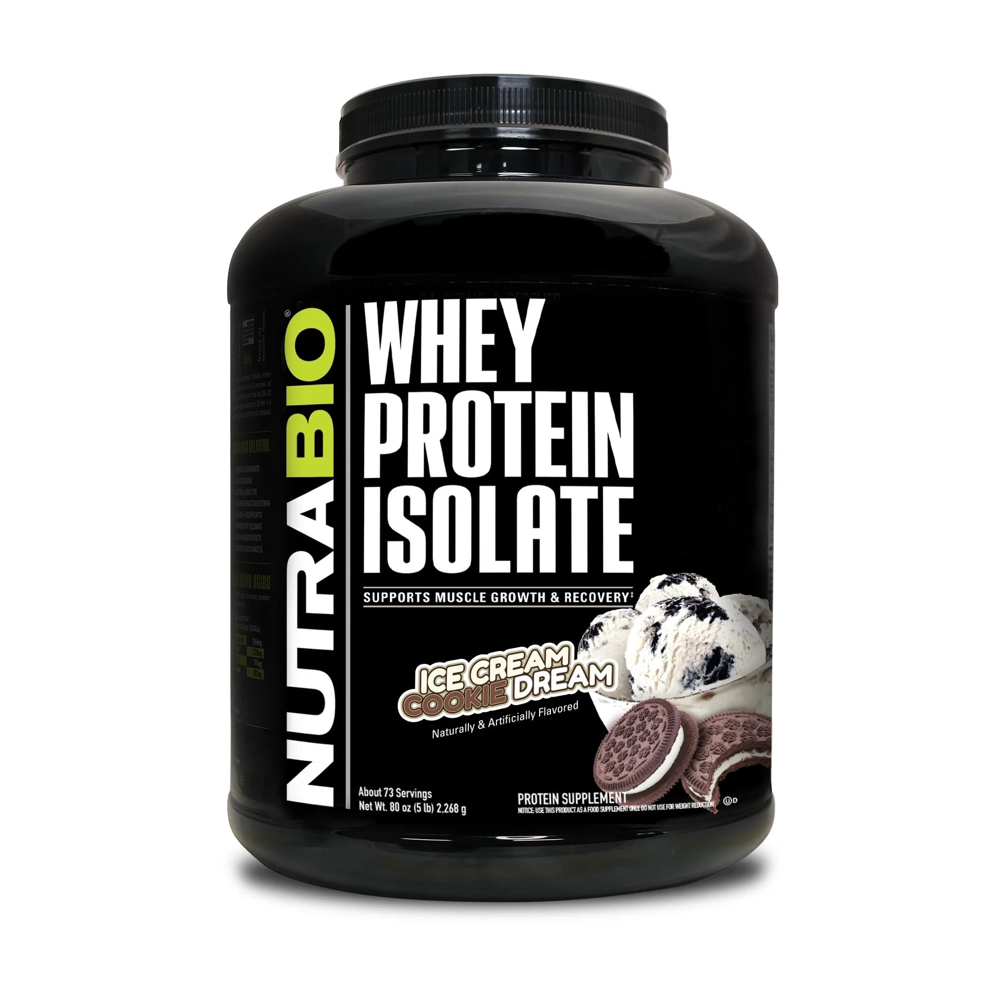 NutraBio Whey Protein Isolate Supplement – 25g of Protein Per Scoop with Complete NutraBioUS supplements