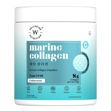 WELLBEING NUTRITION Pure Korean Marine Collagen Supplements for Women & Men, 200g | Hydrolyzed Collagen Powder and Amino Acids | Supports Healthy Skin, Hair, Nails, Bone & Joint | Unflavored WELLBEING NUTRITIONAu supplements