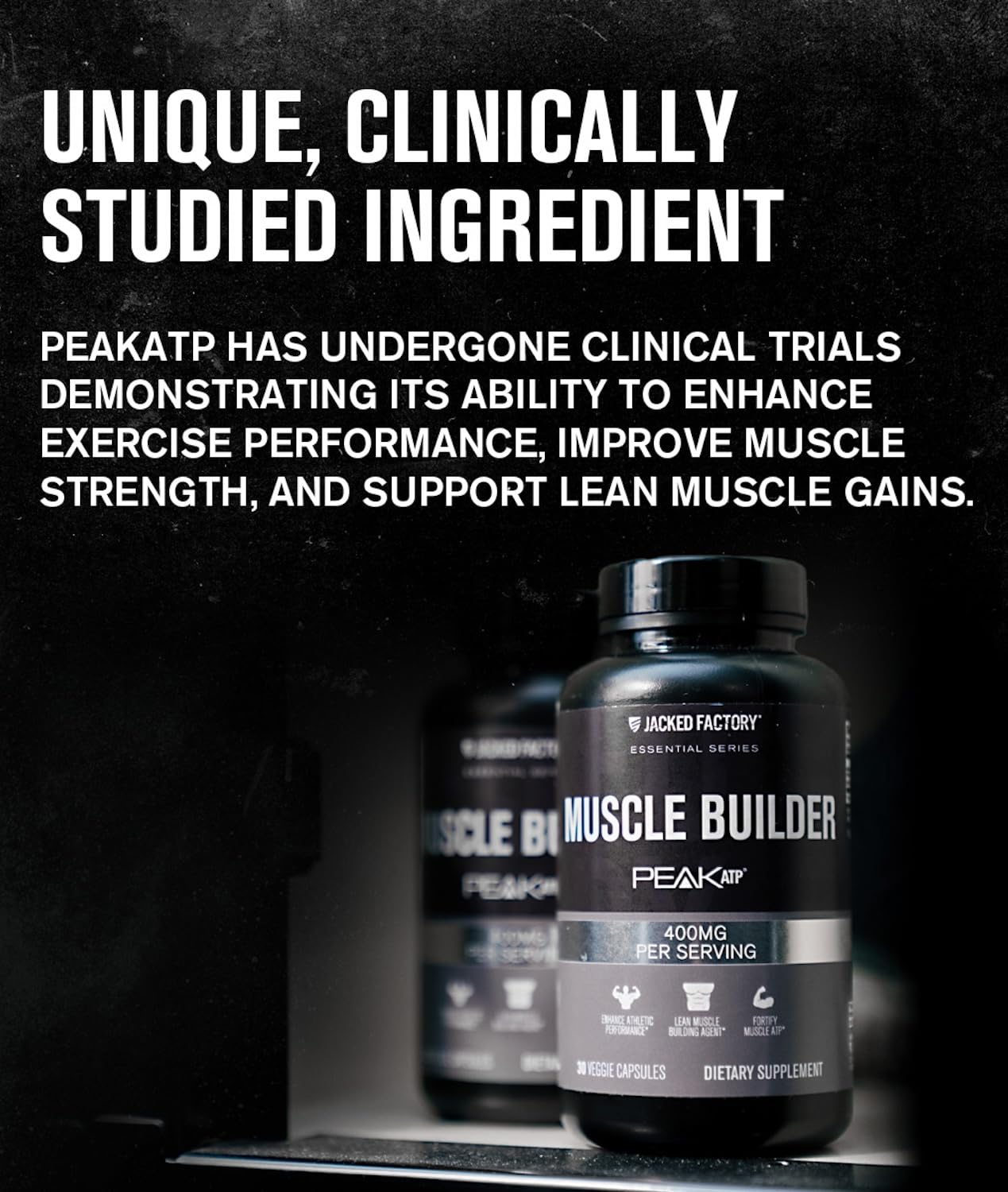 Jacked Factory Essentials Muscle Builder - ATP Muscle Builder for Men with Peak ATP to Support Muscle Gain, Enhance Athletic Performance, & Increase Strength - 30 Capsules Jacked FactoryAu supplements