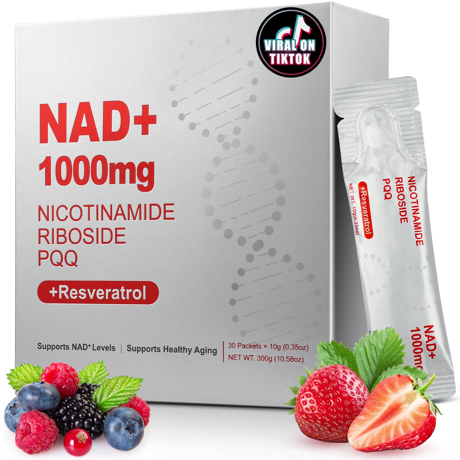 ZOROAHER 1000mg High-Potency NAD+ Liquid Supplement, Nicotinamide Riboside & Resveratrol with PQQ, Boosts Cellular Energy, Focus & Healthy Aging - 1 Pc ZOROAHERAu supplements