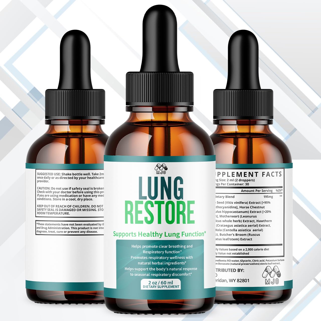 (2 Pack) Lung Restore Drops, Official LungRestore Liquid Supplement Drops with All Natural Ingredients, Lung Restore Advanced Lungs Wellness Support with Premium Vitamins for Women & Men (60 Servings) MJOAu supplements