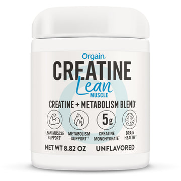 Orgain Micronized Creatine Monohydrate Lean Muscle Powder with Metabolism Blend, Unflavored, 50 Servings, Supports Muscle Strength and Brain Health, No Dairy or Soy, Gluten Free, Vegan OrgainAu supplements