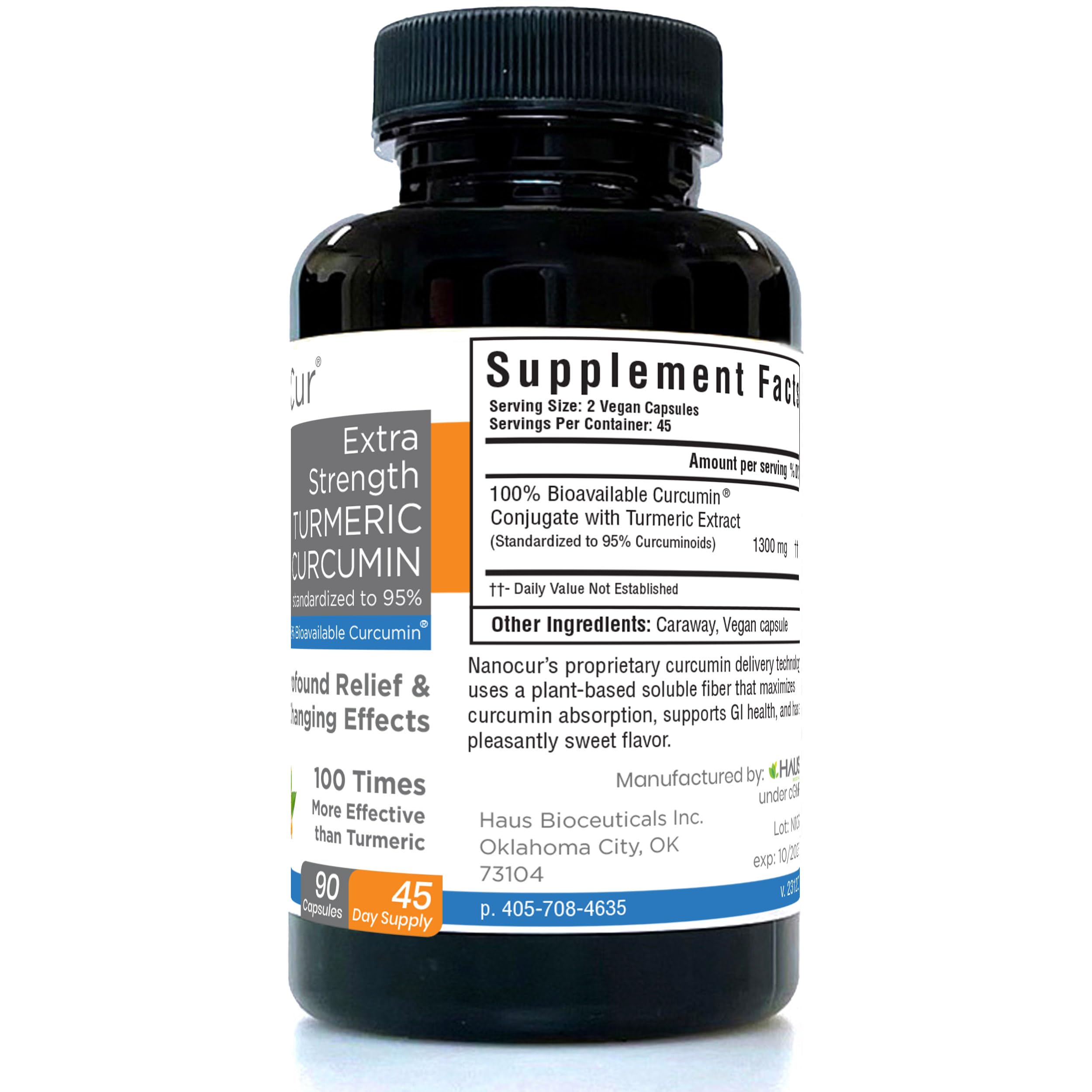 Nanocur Turmeric Curcumin - 100x More Active Than Turmeric, 170% More Active Than NanocurAu supplements