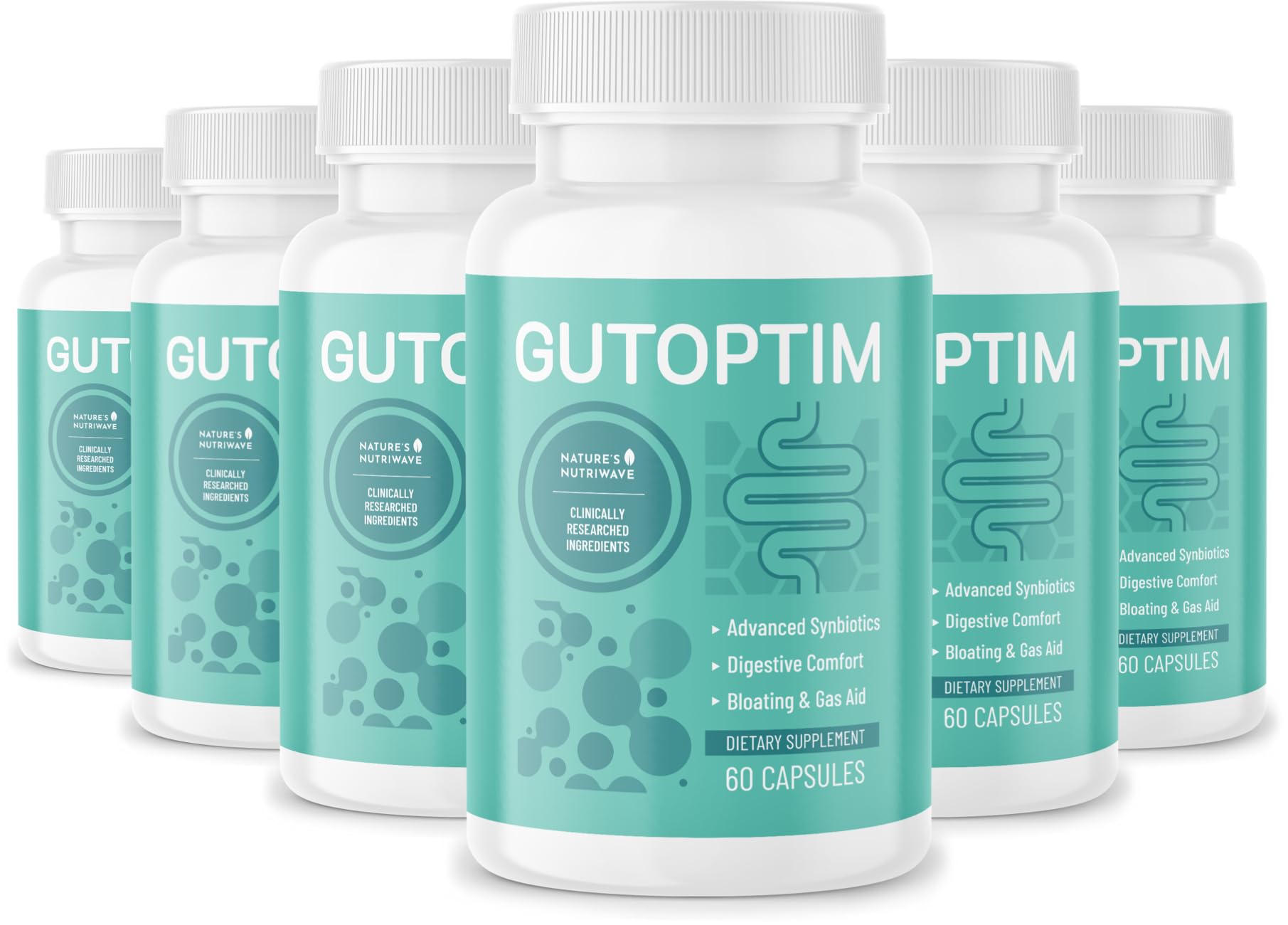 GutOptim Probiotic & Prebiotic Capsules | Pre and Probiotics for Synbiotic Gut Health & Bloating Relief for Women & Men | Enzyme with Probiotics for Digestive Health | Non-GMO, 60 Ct, 6 Month Supply Nature’s NutriWaveAu supplements