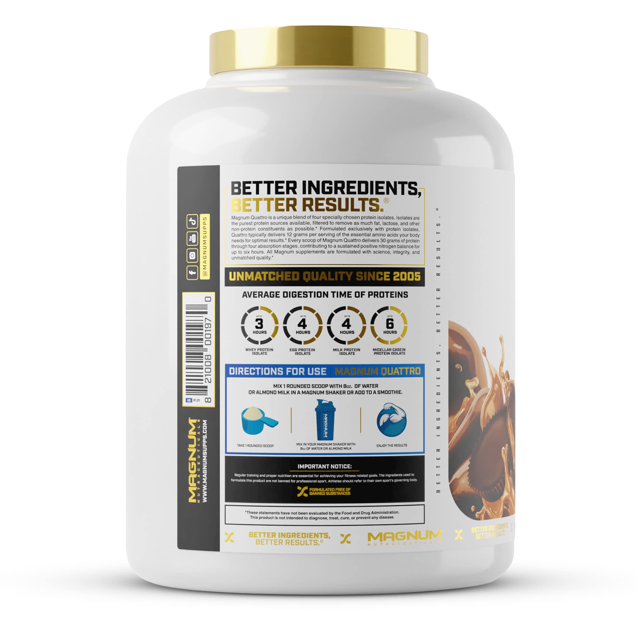 Magnum Nutraceuticals Quattro -, Peanut Butter Cups, 4LB - May Support Muscle Growth QUATTROAu supplements