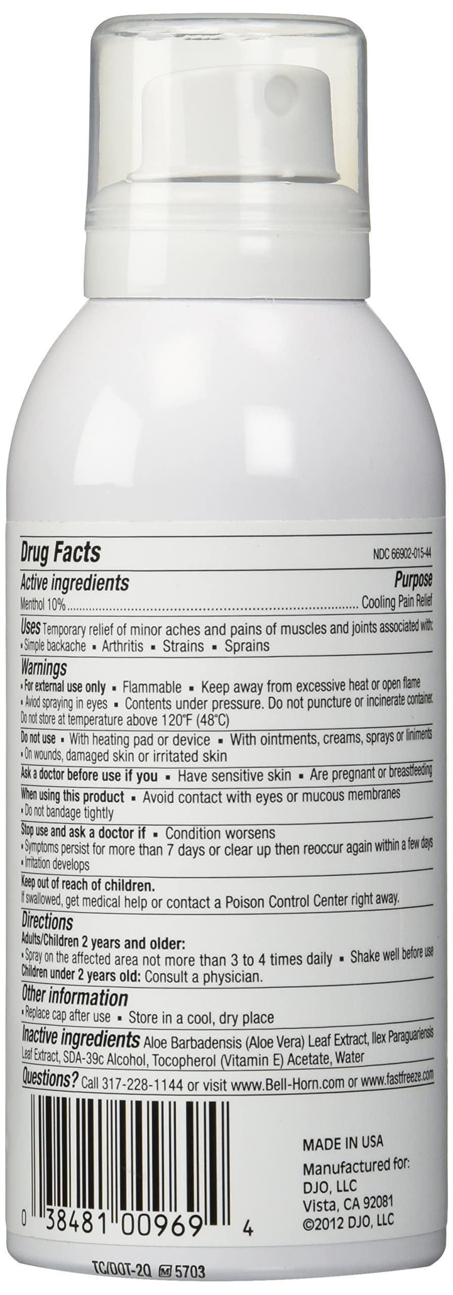 Fast Freeze All-Natural Cooling Pain Relief Therapy: Continuous Spray, 4 fl oz Fast FreezeAu supplements