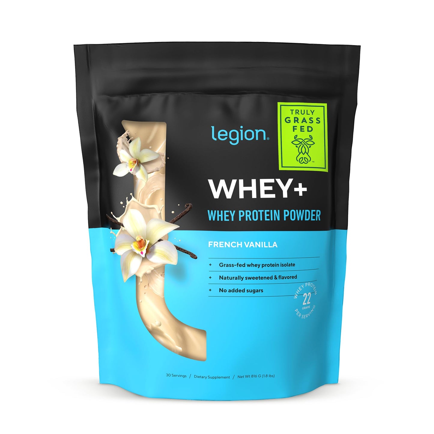 LEGION Whey+ Vanilla Whey Isolate Protein Powder from Grass Fed Cows - Low Carb LEGIONUS supplements