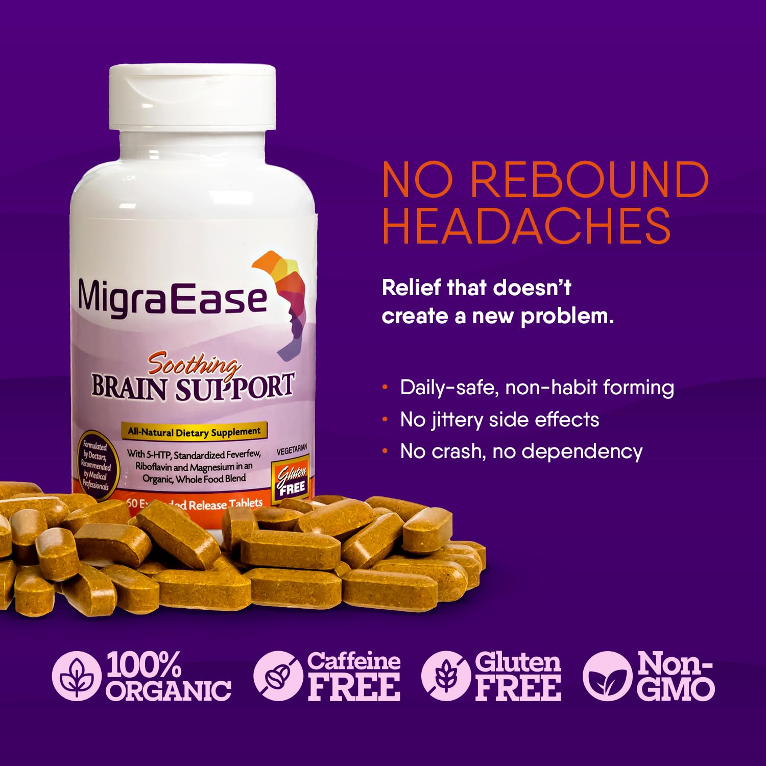 Doctor Knowles Migraine Supplement |Complete Natural Migraine Prevention & Relief Pills with Magnesium, 5-HTP, Feverfew, Riboflavin & Organic Blend |Caffeine Free, Extended-Release Tablets (60 Units) DR. KNOWLESAu supplements