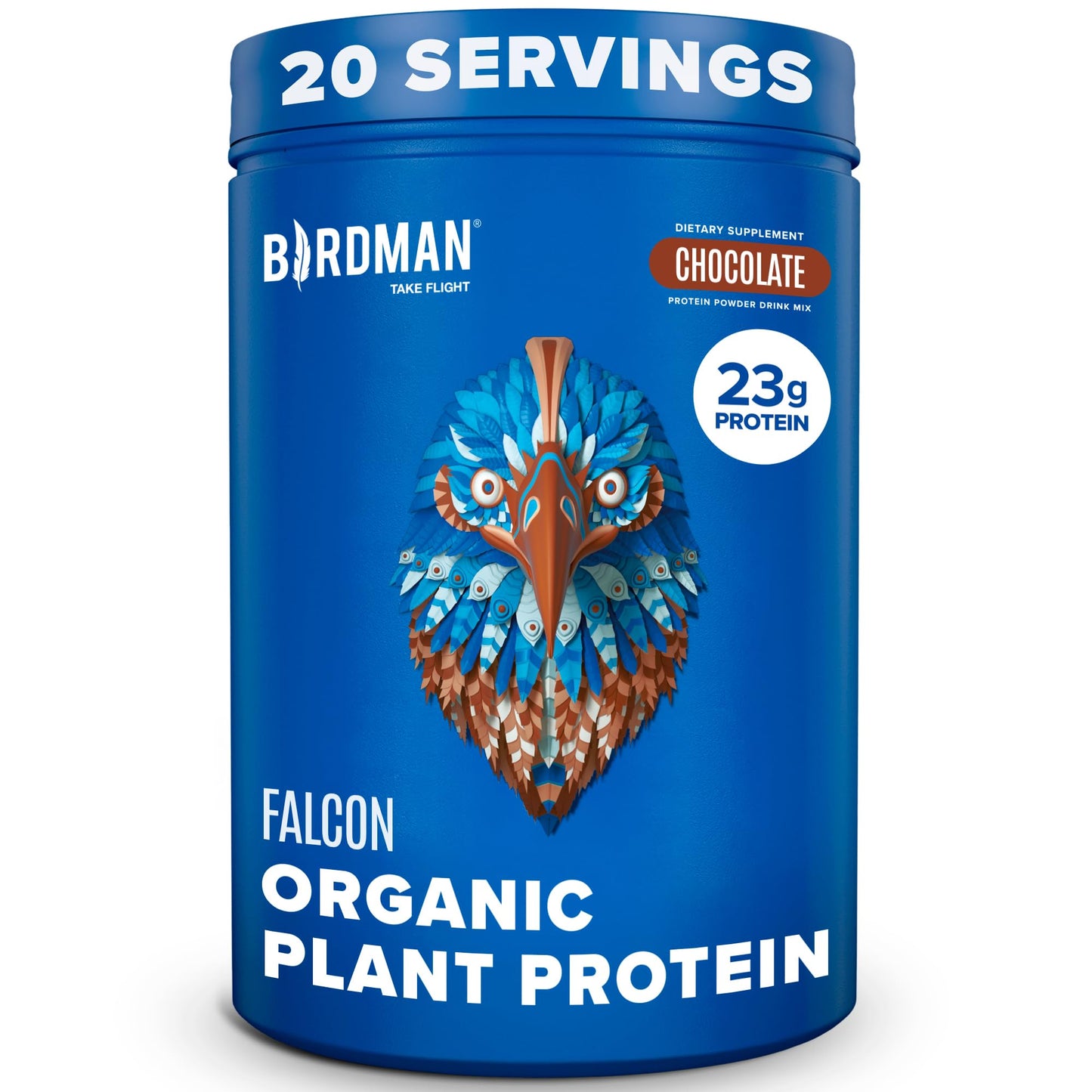 BIRDMAN Falcon Vegan Protein Powder Organic, Stevia & Sugar Free, Plant Based Protein BIRDMANUS supplements