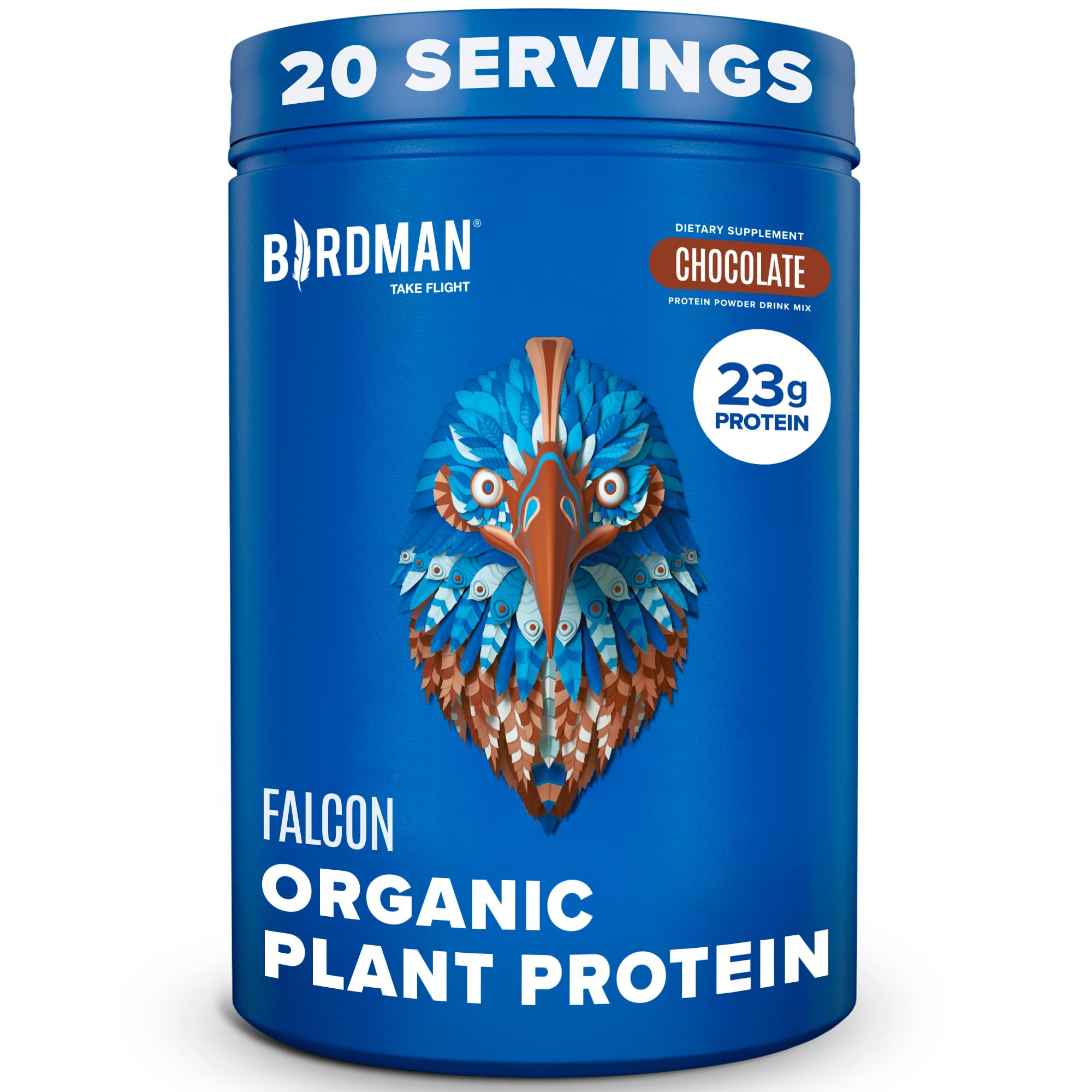 BIRDMAN Falcon Vegan Protein Powder Organic, Stevia & Sugar Free, Plant Based Protein BIRDMANUS supplements