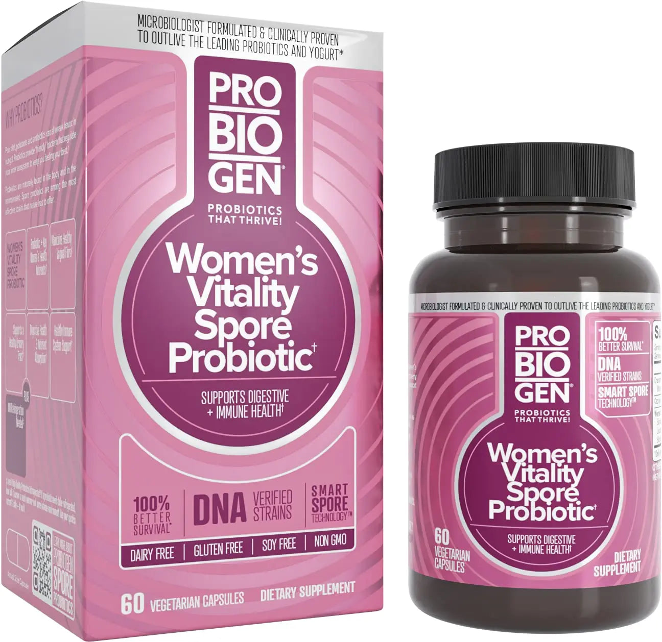 Women’s Daily Probiotic Supplement – Vitality Probiotic with Smart Spore Technology, Lactobacillus Cultures, Gut & Vaginal Health Support, Gluten-Free, Non-GMO - 60 Capsules ProbiogenAu supplements