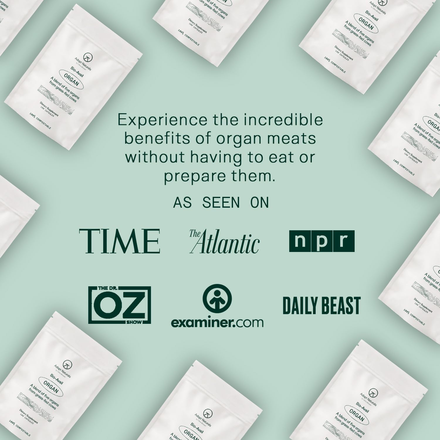 Adapt Naturals Organ Supplement, Bioavailable Grass Fed Beef Liver Capsules, Blend of Liver, Heart, Kidney, Pancreas & Spleen, Support Liver Cleanse Detox & Repair | Source of CoQ10-30 Days Supply ADAPT NATURALS BY CHRIS KRESSERAu supplements