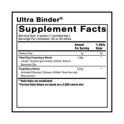 Quicksilver Scientific Ultra Binder Powder - Multi Binder with Bentonite Clay, Zeolite Detox & Charcoal - Supplement for Gut Support & The Body's Toxin Removal Process (120g) Quicksilver ScientificUS supplements