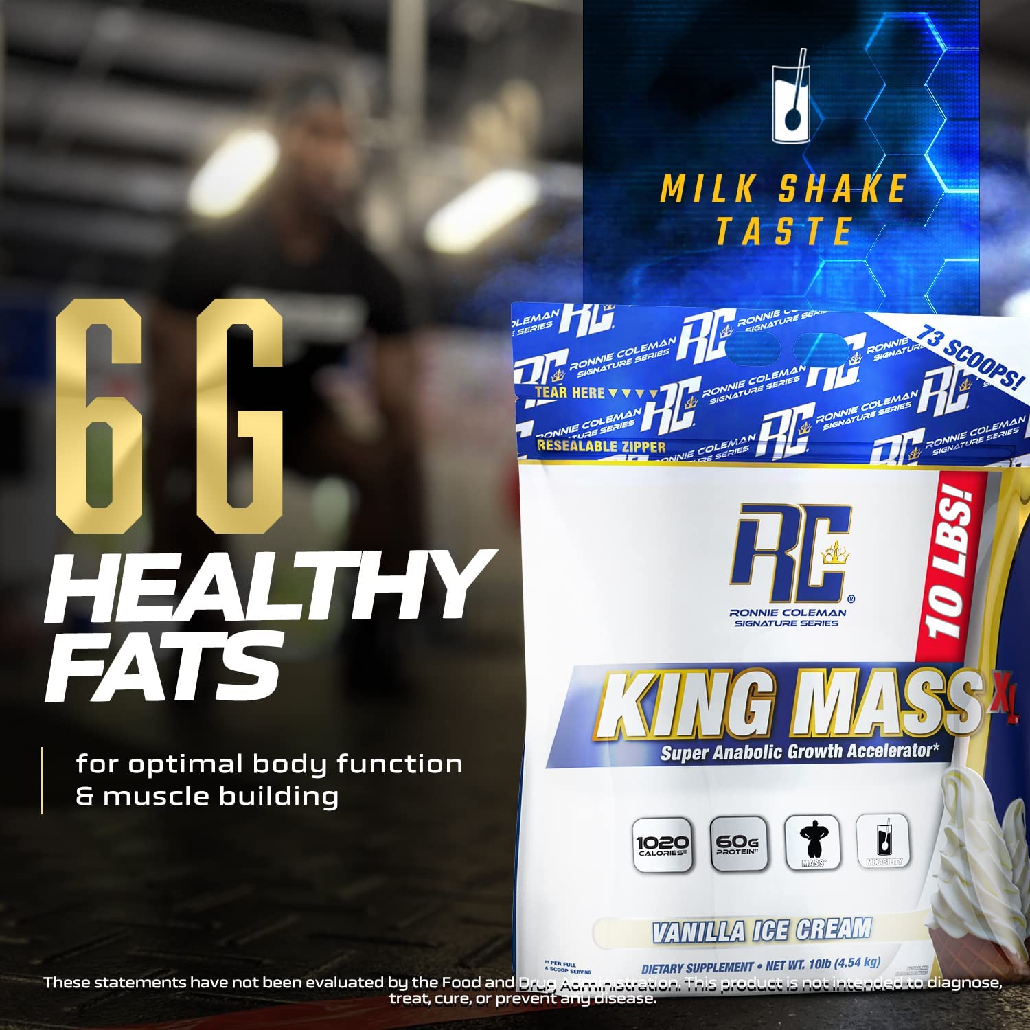 Ronnie Coleman Signature Series King Mass XL Mass Gainer Protein Powder, Muscle Ronnie Coleman Signature SeriesUS supplements