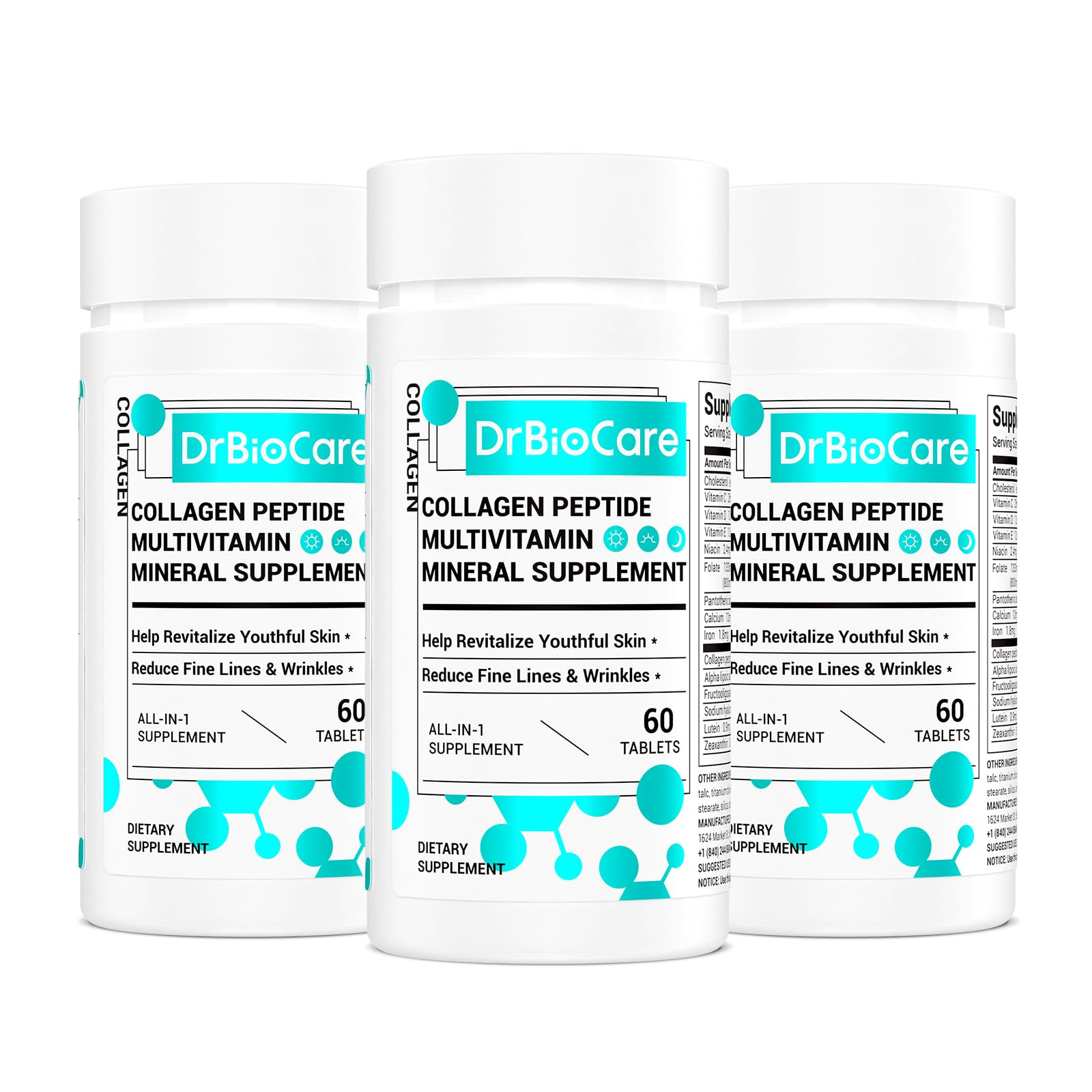 DrBioCare Collagen Peptides for Women, Beauty Vitamin & Mineral Supplement,Contains Vitamin D3, Probiotics for Women & Collagen Peptides,Vitamin B Complex,Vitamin E 180 Tablets DrBioCareAu supplements