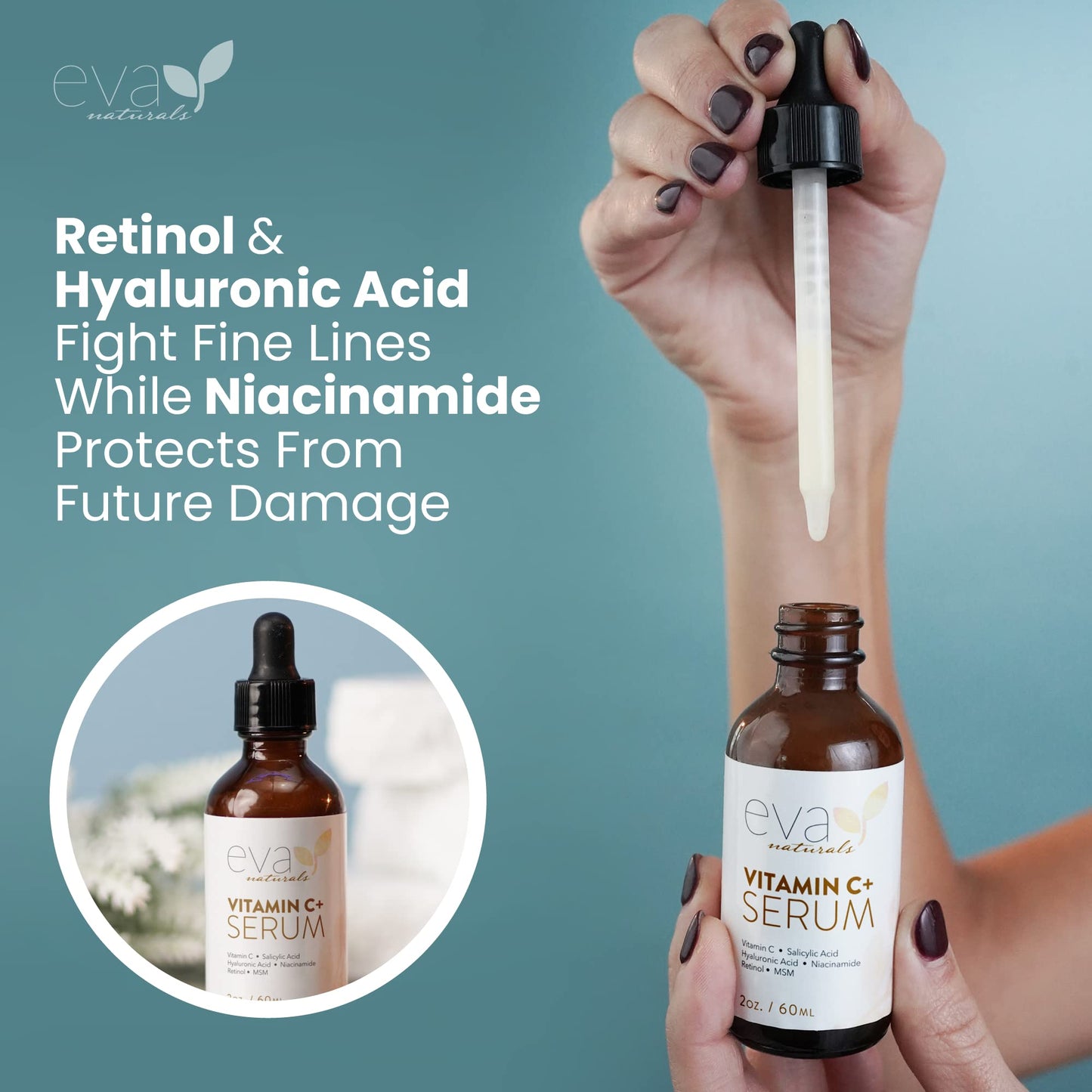 Vitamin C Serum for Face - Vitamin C Facial Serums with Hyaluronic Acid, Retinol Eva NaturalsUS supplements