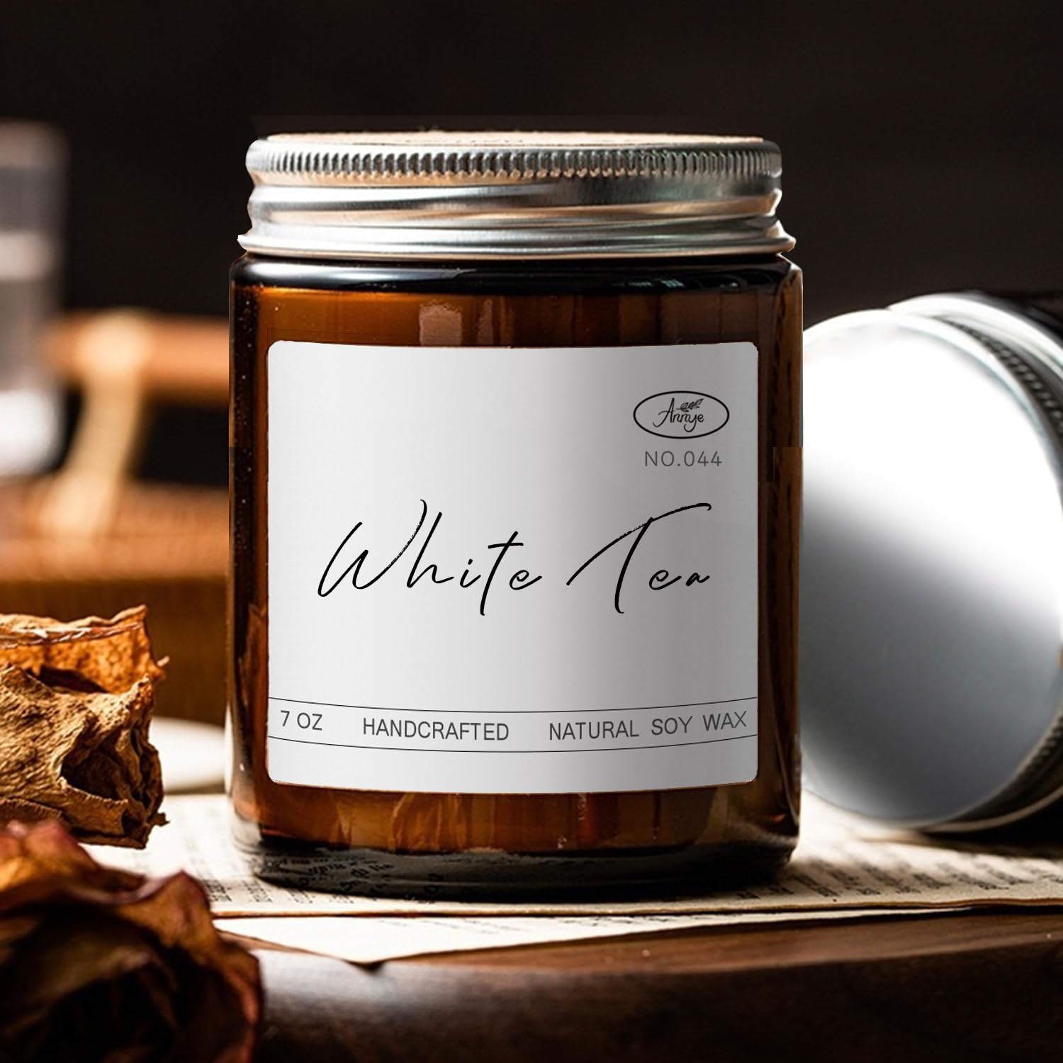 Annye White Tea Scented Candles, Organic Soy Candle for Home Scented, Hand-Poured Jar Candle AnnyeAu supplements
