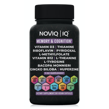 11-in-1 Supplement: Supports Memory & Cognition - 100mg Ginkgo 150mg Bacopa 300mcg Huperzine 200mg L-Theanine 150mg L-Tyrosine & Bioactive B-Complex