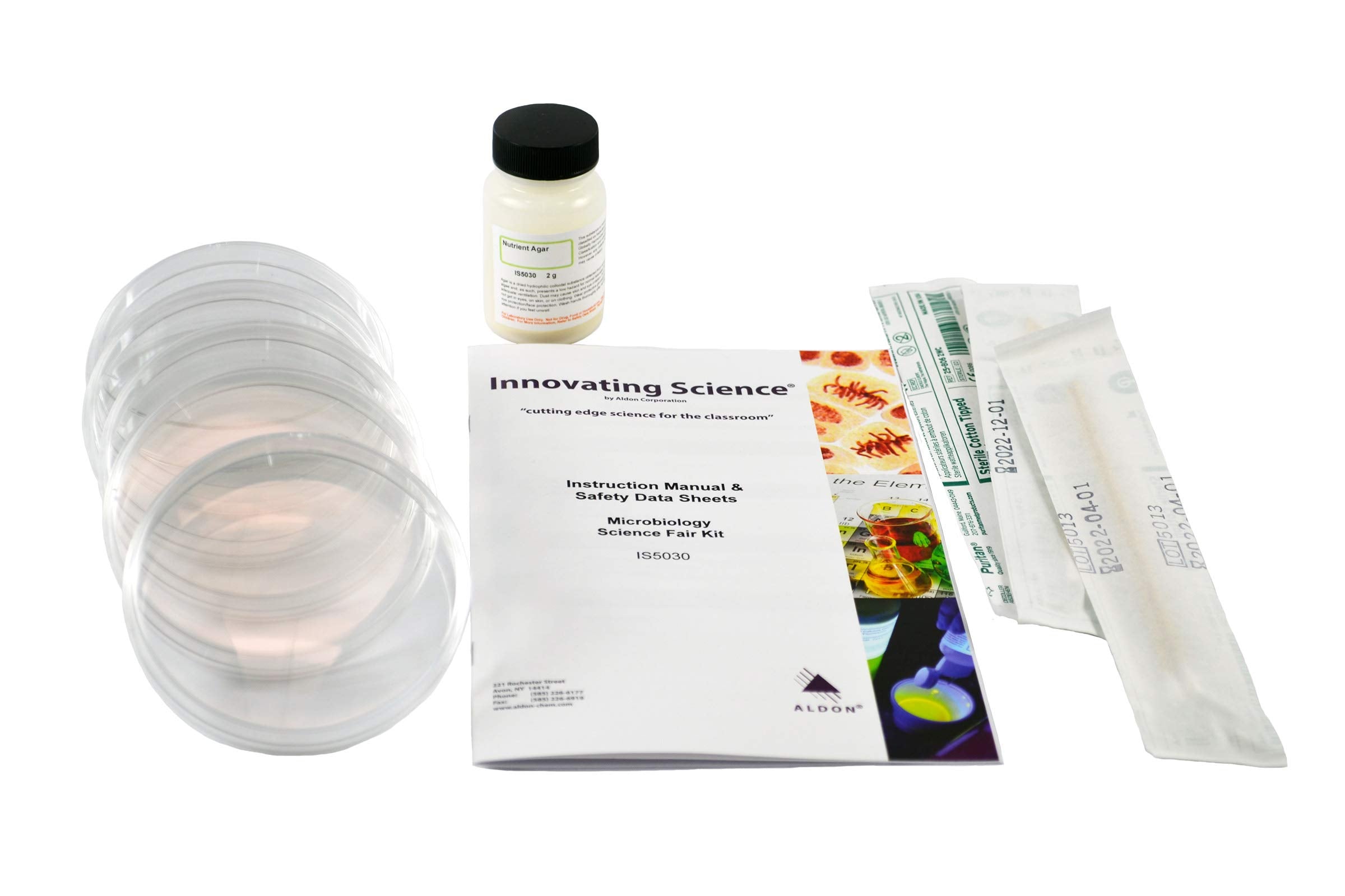 Microbiology Science Kit - Grow Your Own Bacteria from Everyday Items - Includes Agar, Petri Dishes, Swabs & Instructional Booklet - Science at Home Series - Innovating Science ALDONAu supplements
