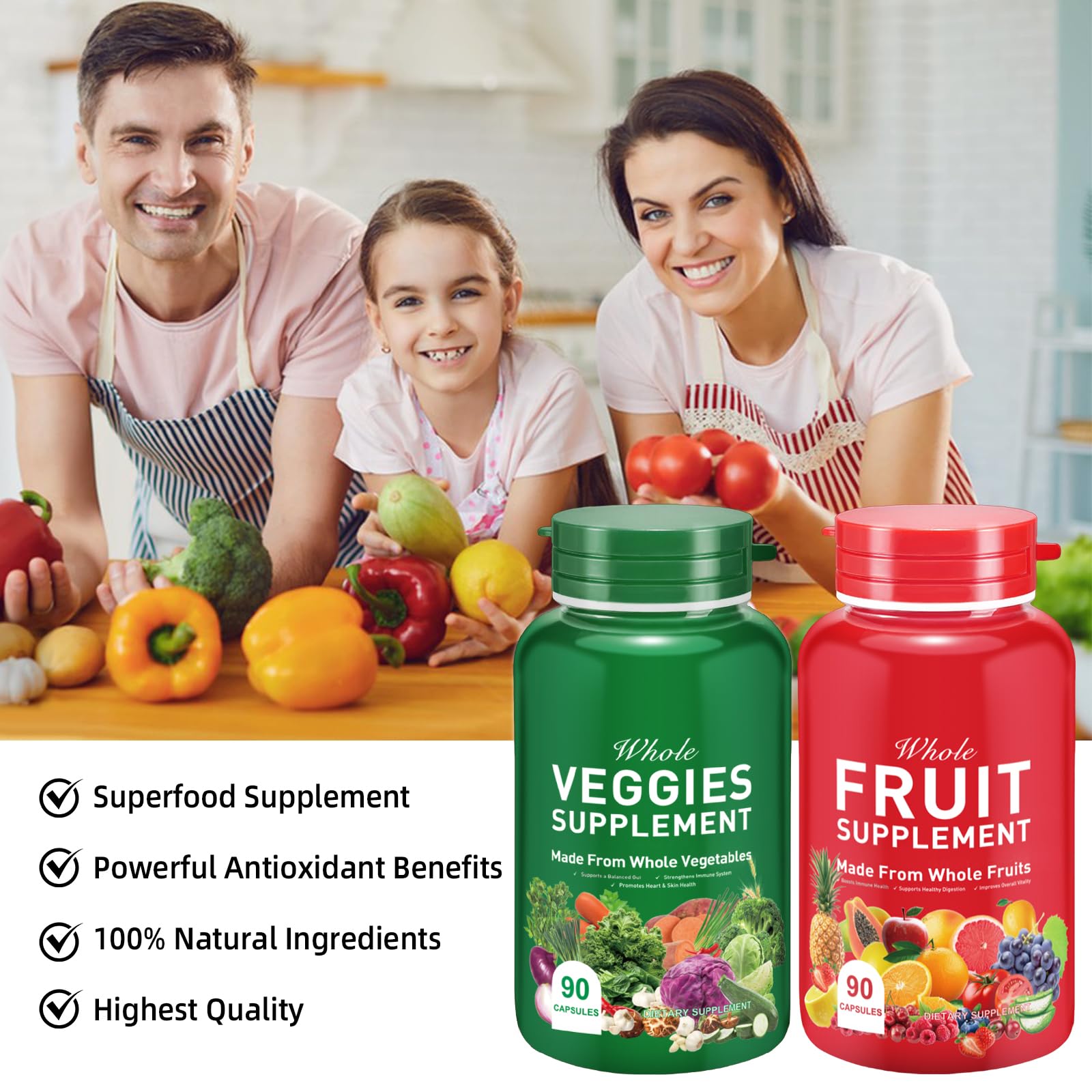 Ruduwu Fruit Capsules - 100% Whole Natural Fruits Supplements - Vitamins Supplement Dietary Nutritional Balance,Whole Food Supplement Ingredients Blended Vitamin & Mineral RuduwuAu supplements
