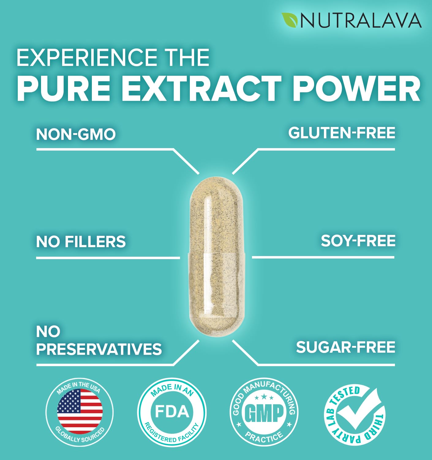 NUTRALAVA Sea Moss Pills, All-in-One Blend with Irish Sea Moss Black Seed Oil Ashwagandha, Sea Moss Capsules for Women and Men - Gluten-Free, Non-GMO, 60 Capsules NUTRALAVAAu supplements