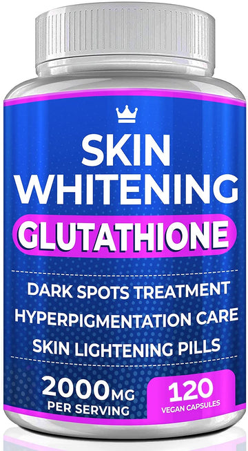 Glutathione Whitening Pills - 120 Capsules 2000mg Glutathione - Effective Skin Lightening NORTHERN CROWN COSMETICSUS supplements