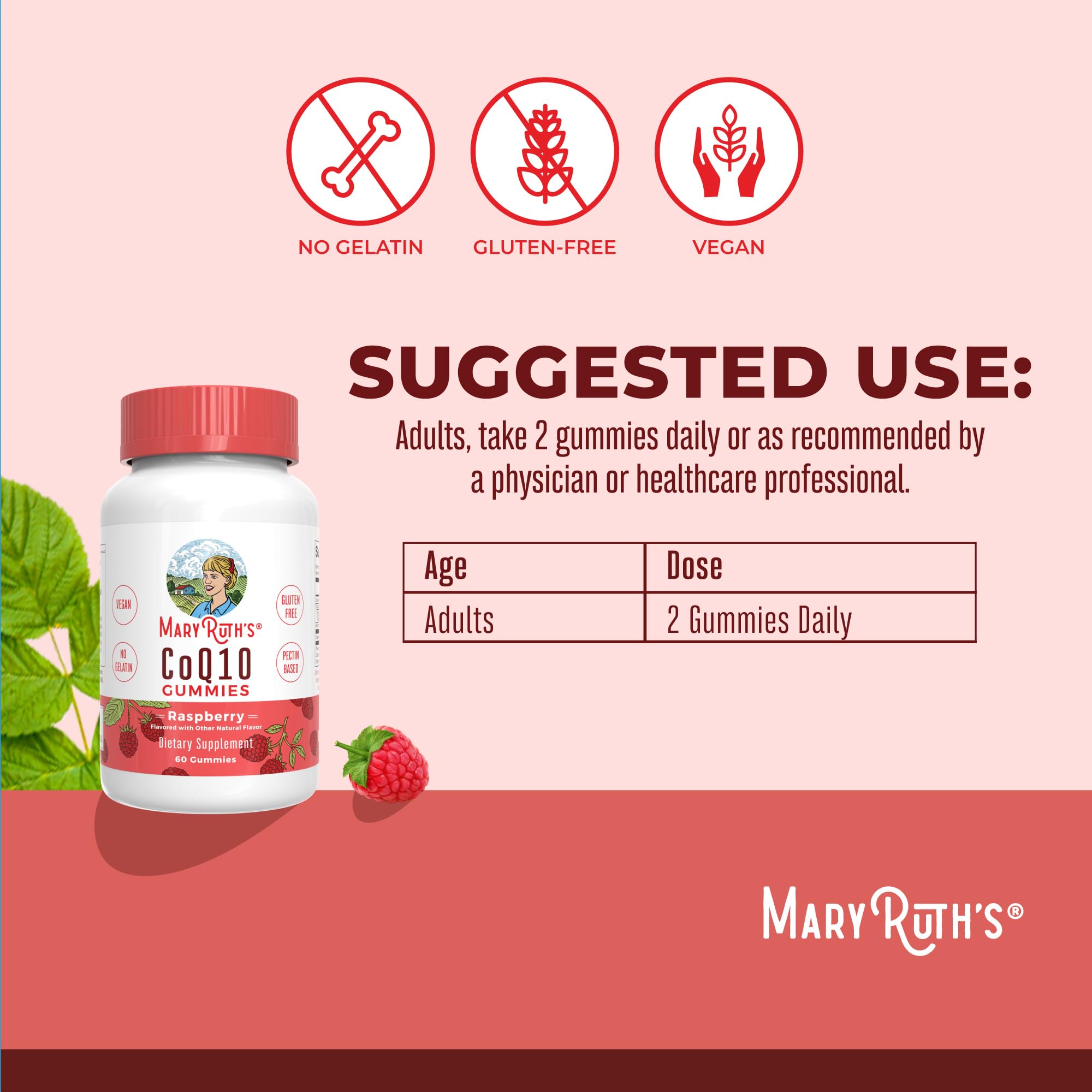 MaryRuth Organics CoQ10 Gummies | Coenzyme Q10 | Gummy Supplements for Heart Health & Cellular Health | Antioxidant | CoQ10 120 mg | Vegan | Non-GMO | Gluten Free | 60 Count | 1 Month Supply MARYRUTH'SUS supplements
