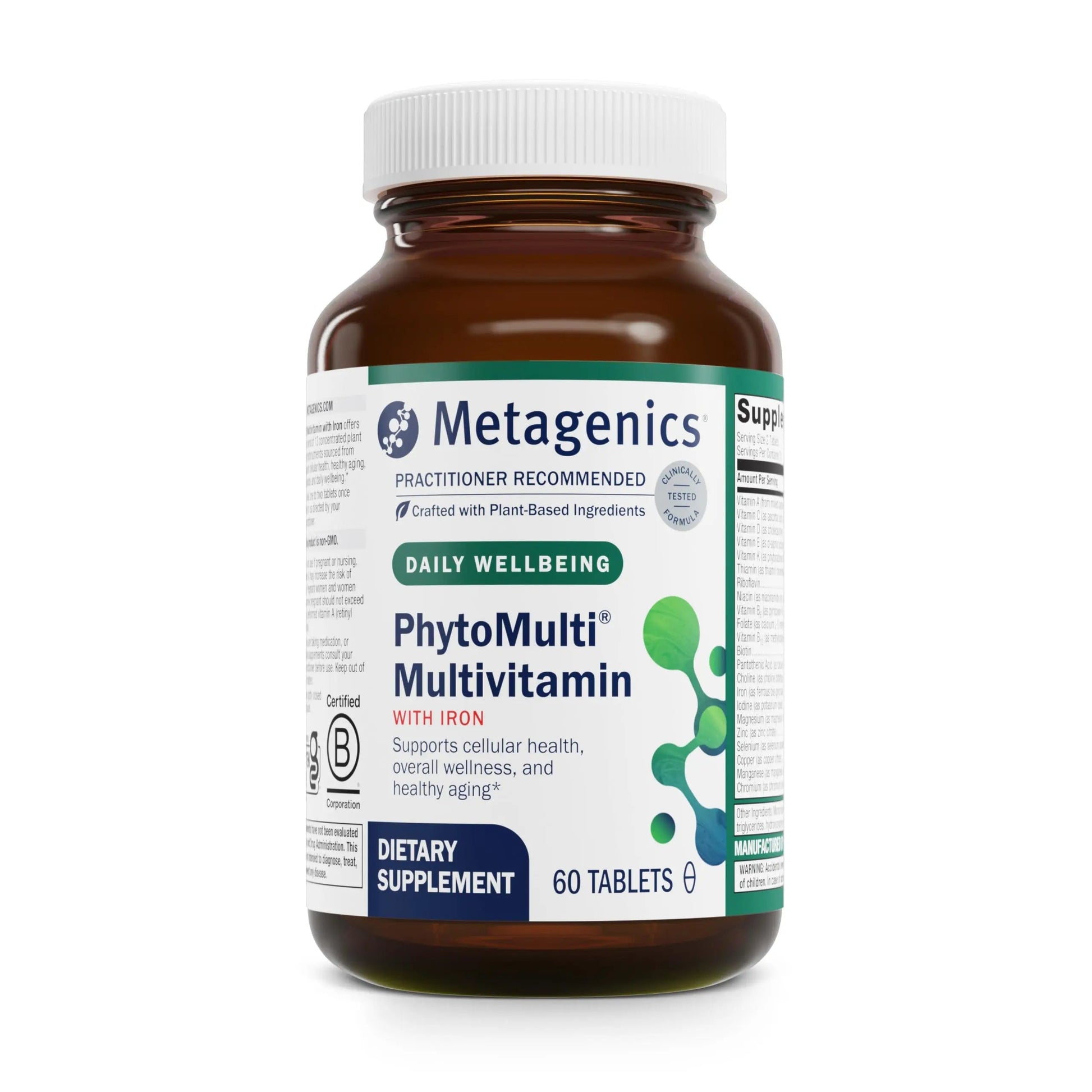 Metagenics PhytoMulti with Iron - Daily Multivitamin for Men & Women with Phytonutrients* - Methylfolate, Vitamins AK, Zinc & B6 MetagenicsAu supplements