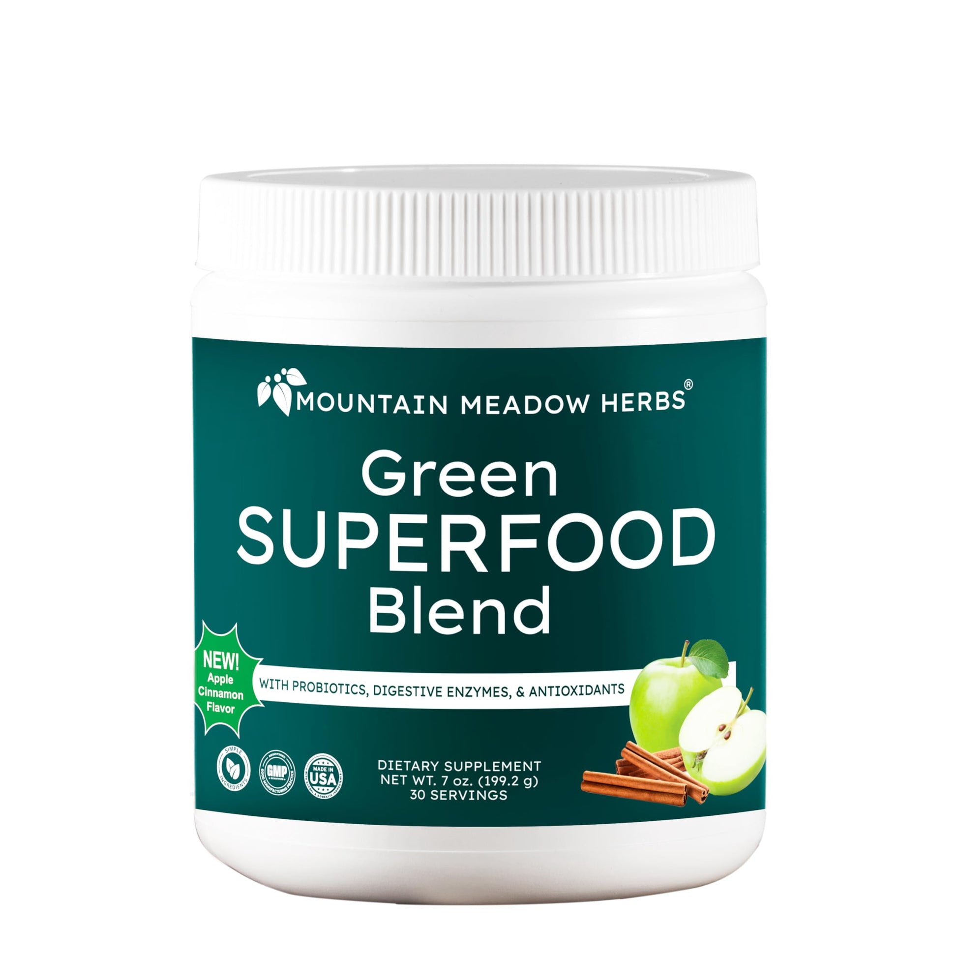 Mountain Meadow Herbs Green Superfood Blend – Spirulina, Chlorella, Mushrooms, Probiotics, Digestive Enzymes, Antioxidants – Organic Greens Powder for Energy & Gut Health – 30 Servings Mountain Meadow HerbsAu supplements