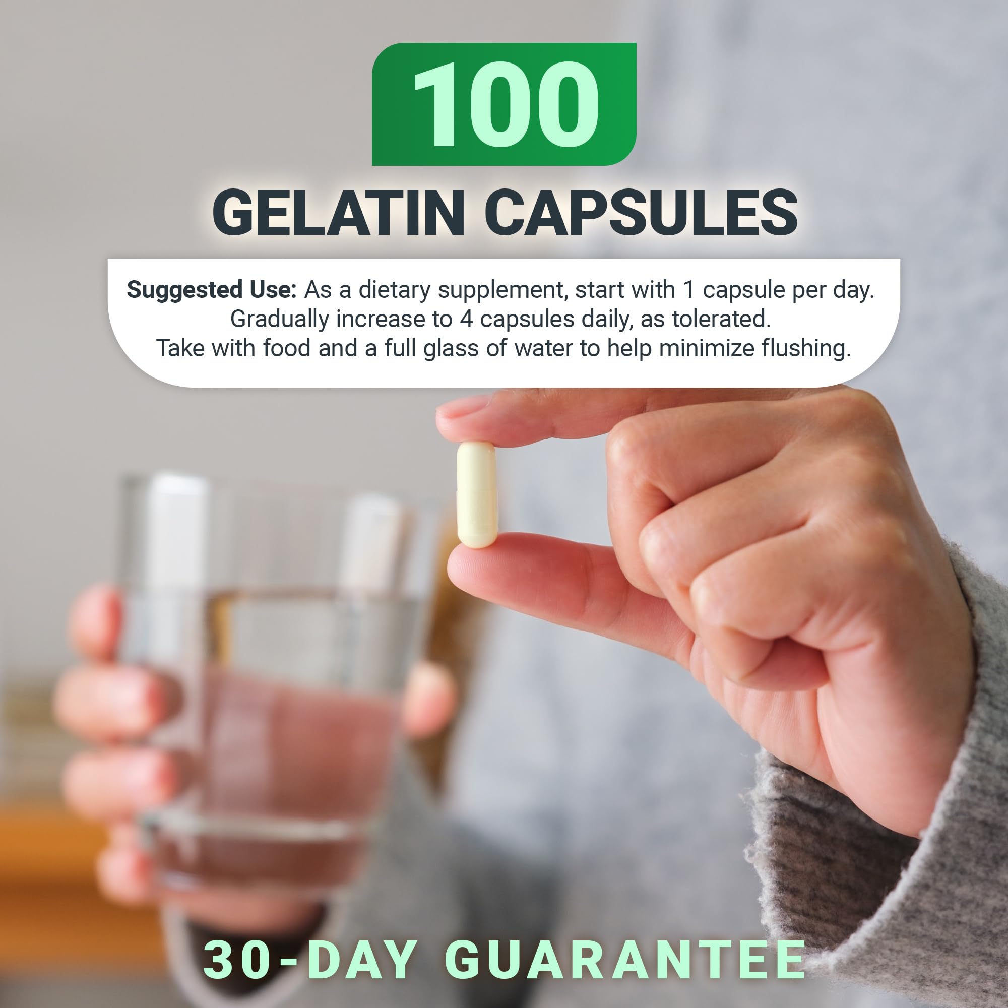Dr. Berg Highly-Potent Niacin 500 mg – Now Only 125 mg per Capsule for Niacin Flush Tolerance Building – Gradually Increase to 500mg a Day – Vitamin B3 for Heart, Brain & Energy Support – 100 Capsules Dr. Berg NutritionalsAu supplements
