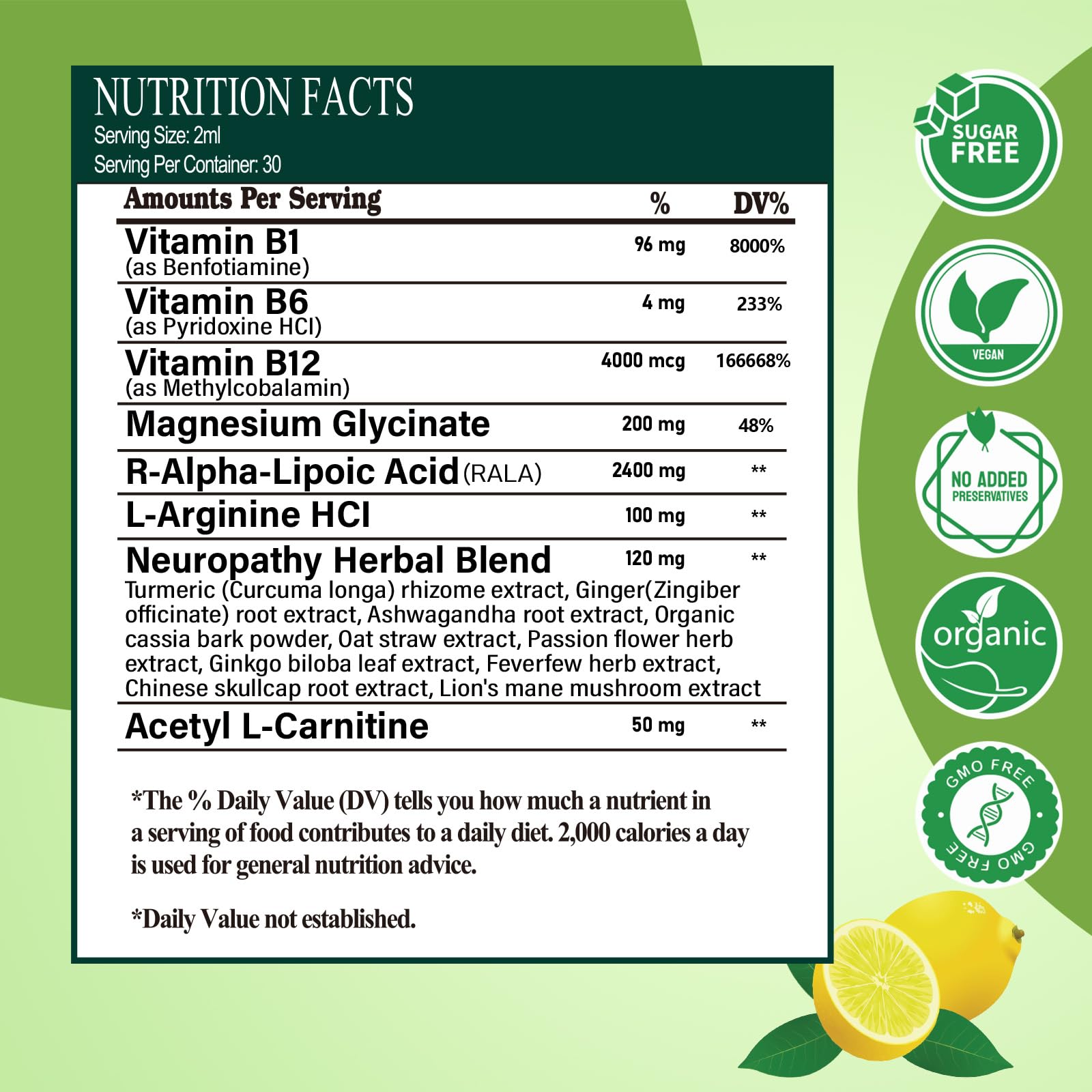 Neuropathy Supplements Liquid Drops, Advance 17-in-1 Stabilized R-Alpha Lipoic Acid (R-ALA) w. Acetyl L-Carnitine Vitamin B-Complex Magnesium, High Potency R-Lipoic Acid for Nerve Antioxidant Energy Vita PLynxeraAu supplements