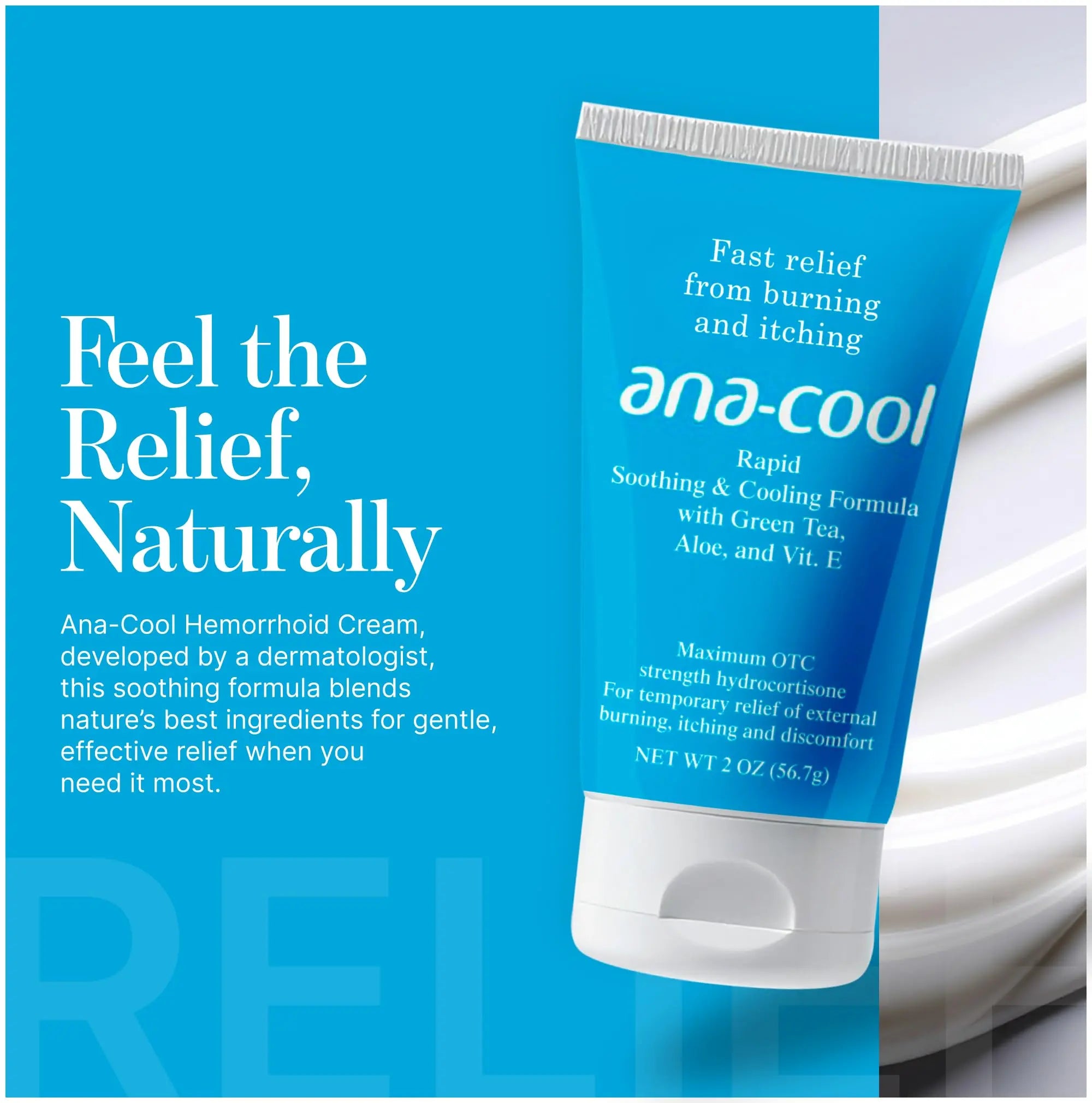 Ana-Cool Herbal Hemorrhoid Relief Cream - Fast Soothing for Bug Bites, Rashes, Irritations & More - 1% Hydrocortisone with Witch Hazel, Aloe & Vitamin E - Physician-Developed, 2 oz Tube Ana-CoolAu supplements