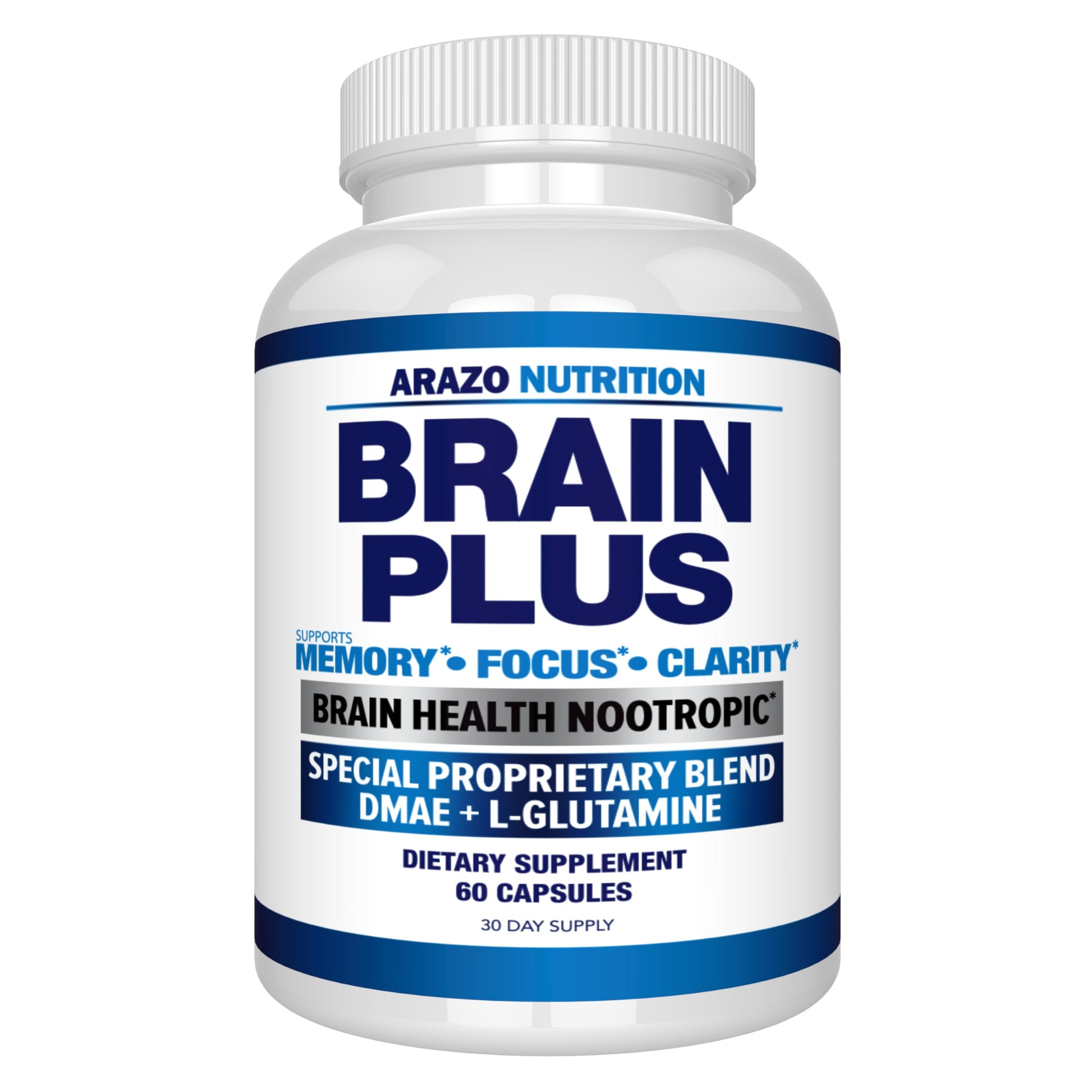 Arazo Nutrition Premium Brain Function Supplement – Memory, Focus, Clarity – Nootropic Booster with DMAE, Bacopa Monnieri, L-Glutamine, Multi Vitamins, Multi Minerals Arazo NutritionAu supplements