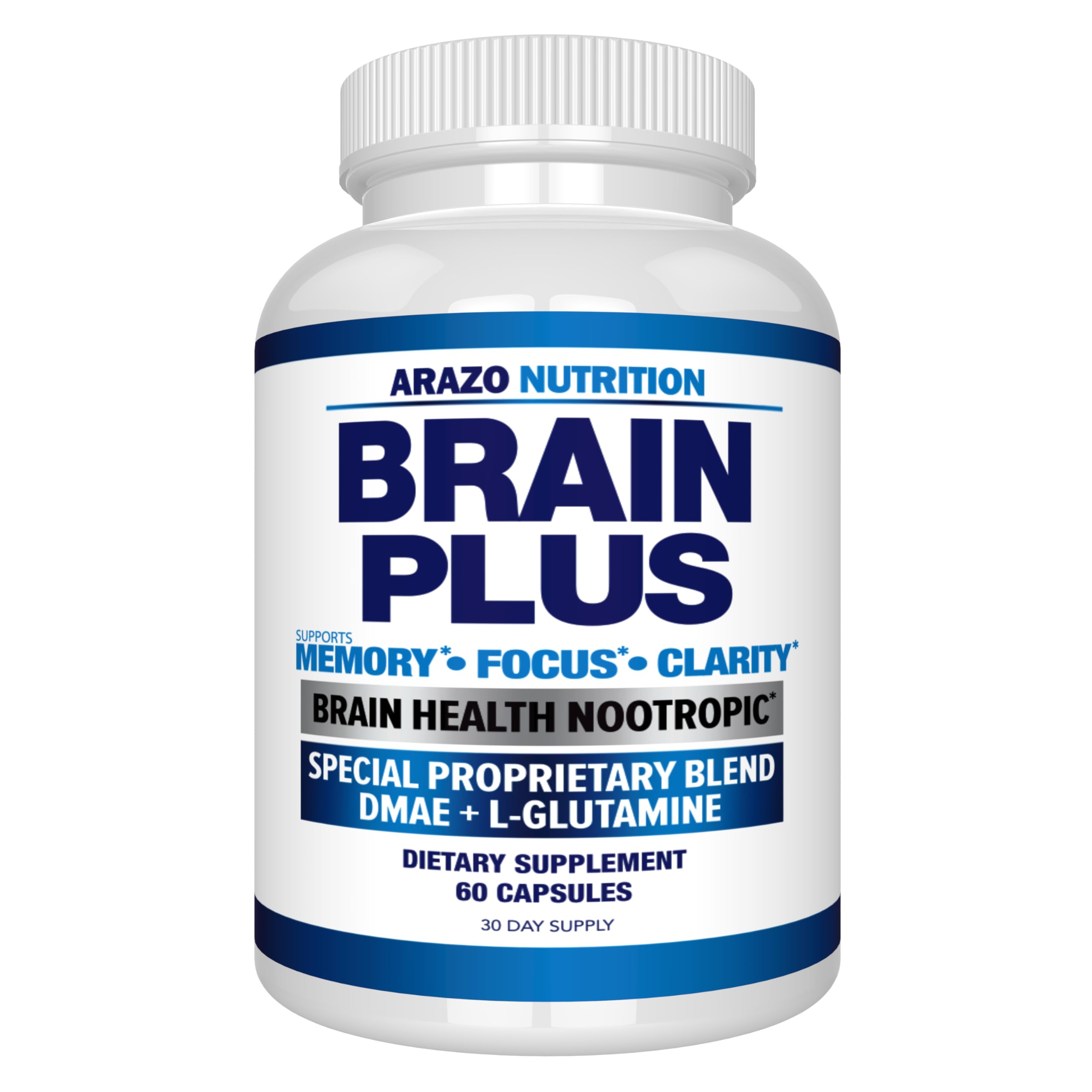Arazo Nutrition Premium Brain Function Supplement – Memory, Focus, Clarity – Nootropic Booster with DMAE, Bacopa Monnieri, L-Glutamine, Multi Vitamins, Multi Minerals Arazo NutritionAu supplements