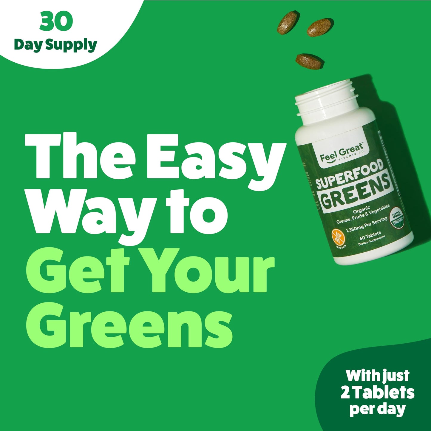 Superfood Greens by Feel Great Vitamin Co. | Organic Greens, Fruits and Veggies The Feel Great Vitamin CompanyUS supplements