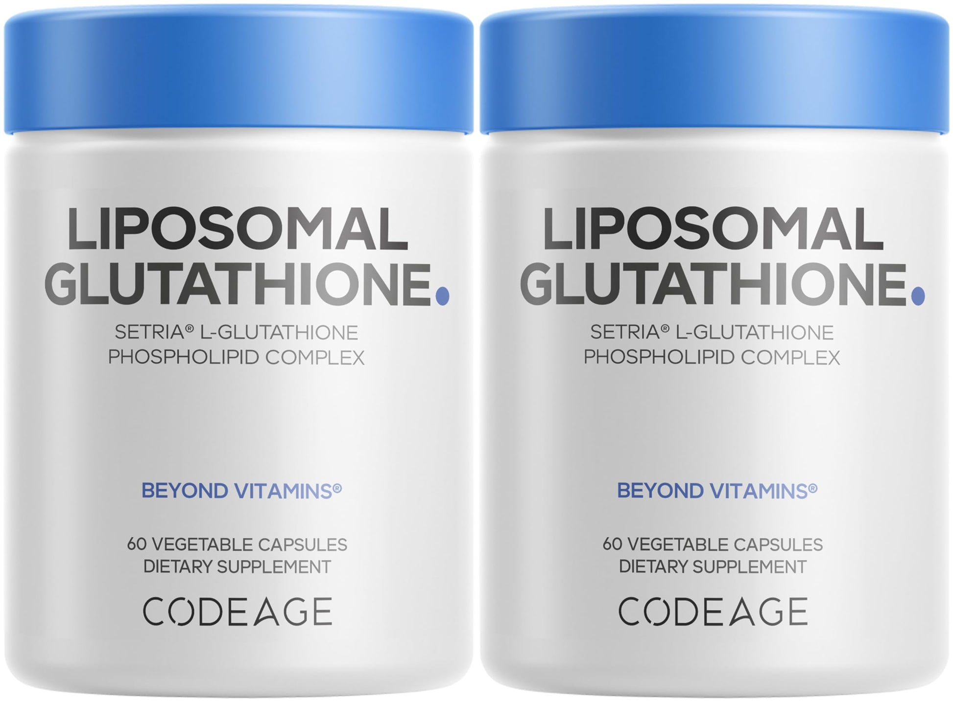 Codeage Liposomal Glutathione Supplement - Pure Reduced Setria L-Glutathione, Liposomal Delivery, Phospholipid Complex - Vegan, Non-GMO - 2-Pack CodeageAu supplements