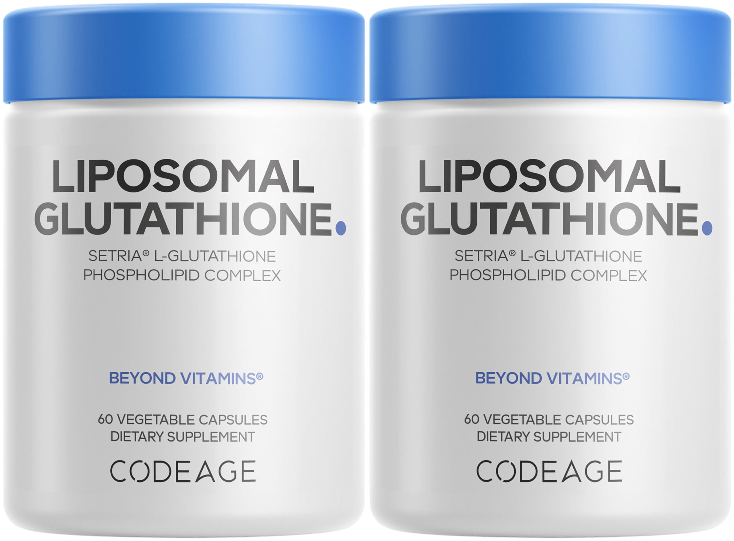 Codeage Liposomal Glutathione Supplement - Pure Reduced Setria L-Glutathione, Liposomal Delivery, Phospholipid Complex - Vegan, Non-GMO - 2-Pack CodeageAu supplements