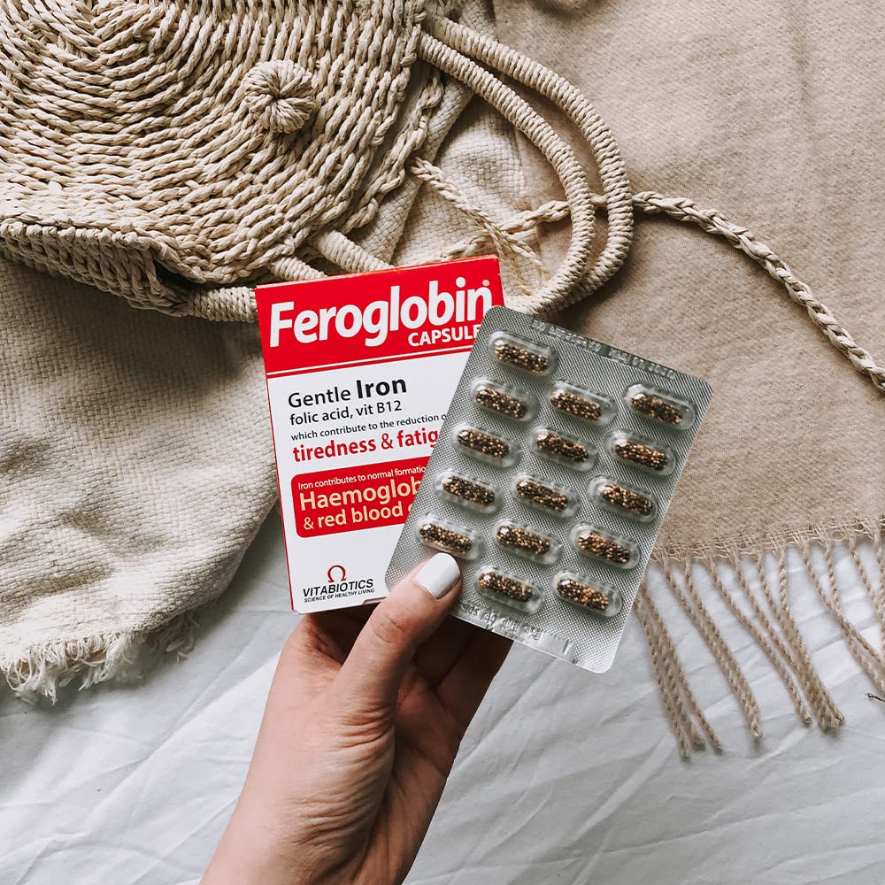 Feroglobin Iron Capsule Helps to reduce tiredness and fatigue FeroglobinUS supplements