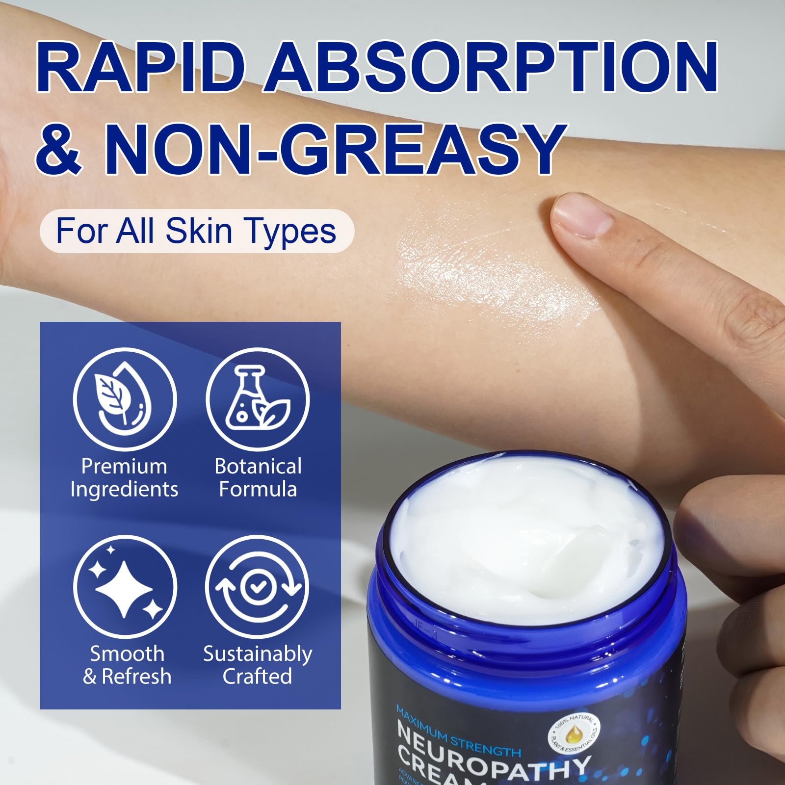 Neuropathy Cream for Feet, Legs & Hands – Lightweight, Plant-Based Formula with Cooling Comfort, 4 oz CFXYHNOXAu supplements