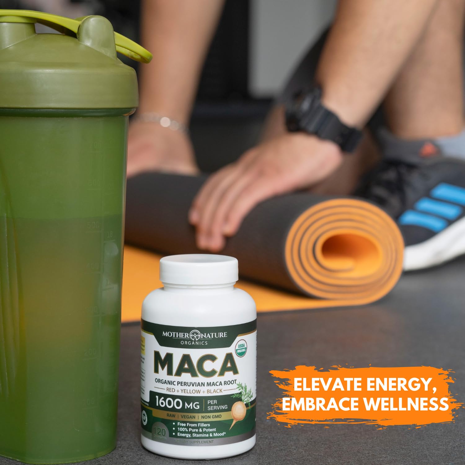 Mother Nature Organic Maca Root Capsules – 1600mg, 120 Vegan Capsules – Non GMO Peruvian Yellow, Red & Black Maca for Men & Women - Energy, Hormone, Brain & Weight Well-Being Mother Nature Organics Superfoods for Organic LivingAu supplements