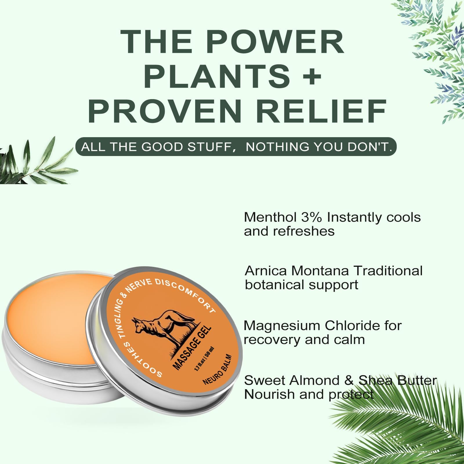 Nerve Relief Balm | Magnesium Neuro Balm for Neuropathy, Natural Joint Care Soothing Massage Cream, Arnica Oil, Camphor Blue, Chamomile Extract 50ml (2) DFTLUUEAu supplements