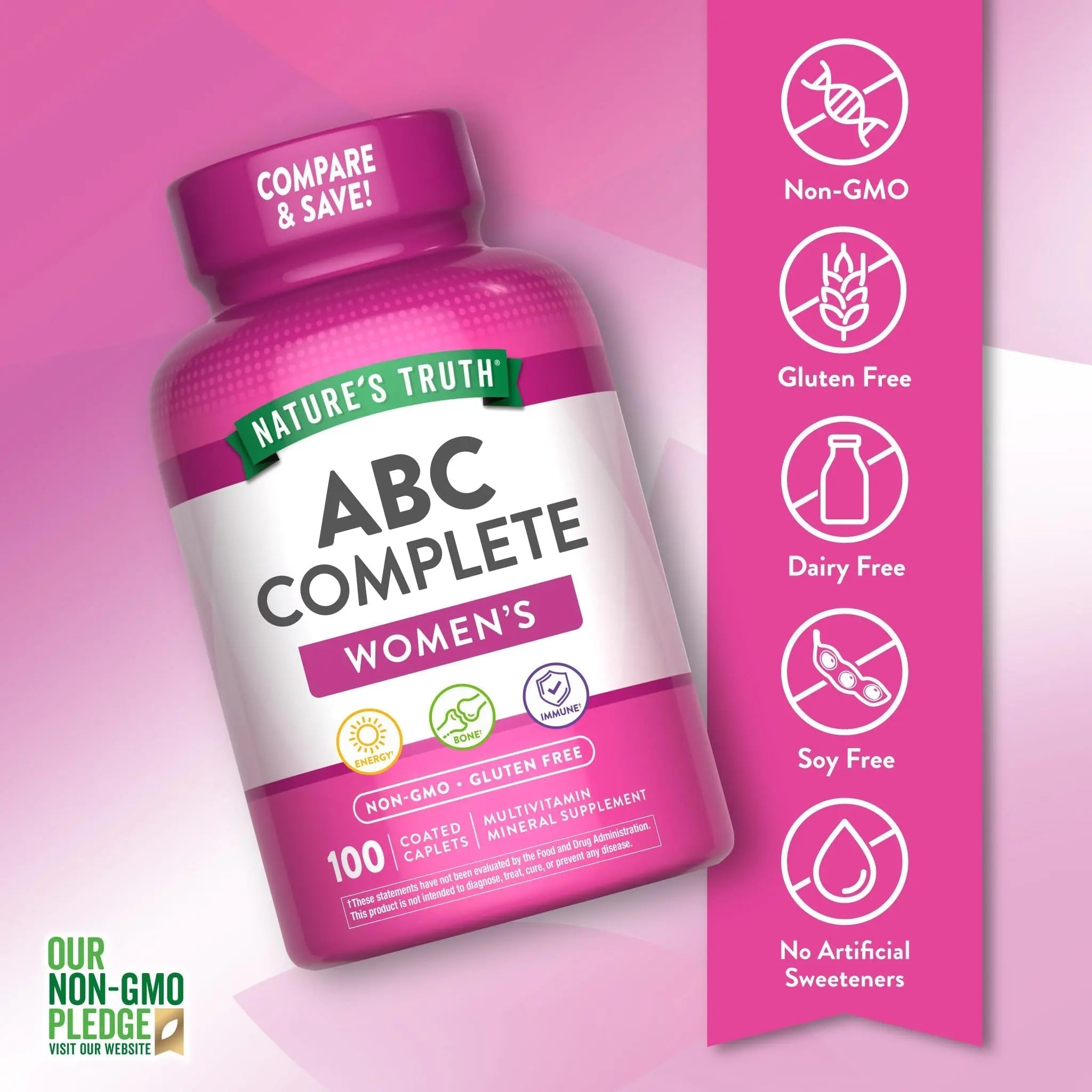 Nature's Truth Multivitamin for Women with Iron | 100 Pills | Non-GMO & Gluten Free Supplement | ABC Complete Nature's TruthAu supplements
