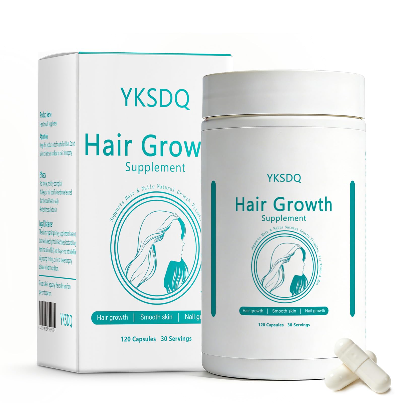 Hair Growth Biotin 10000mcg Supplement with Vitamins A C D E & Calcium - 30-in-1 Formula for Hair & Nails Support, for Women & Men, 30 Servings (1) WOJJAu supplements