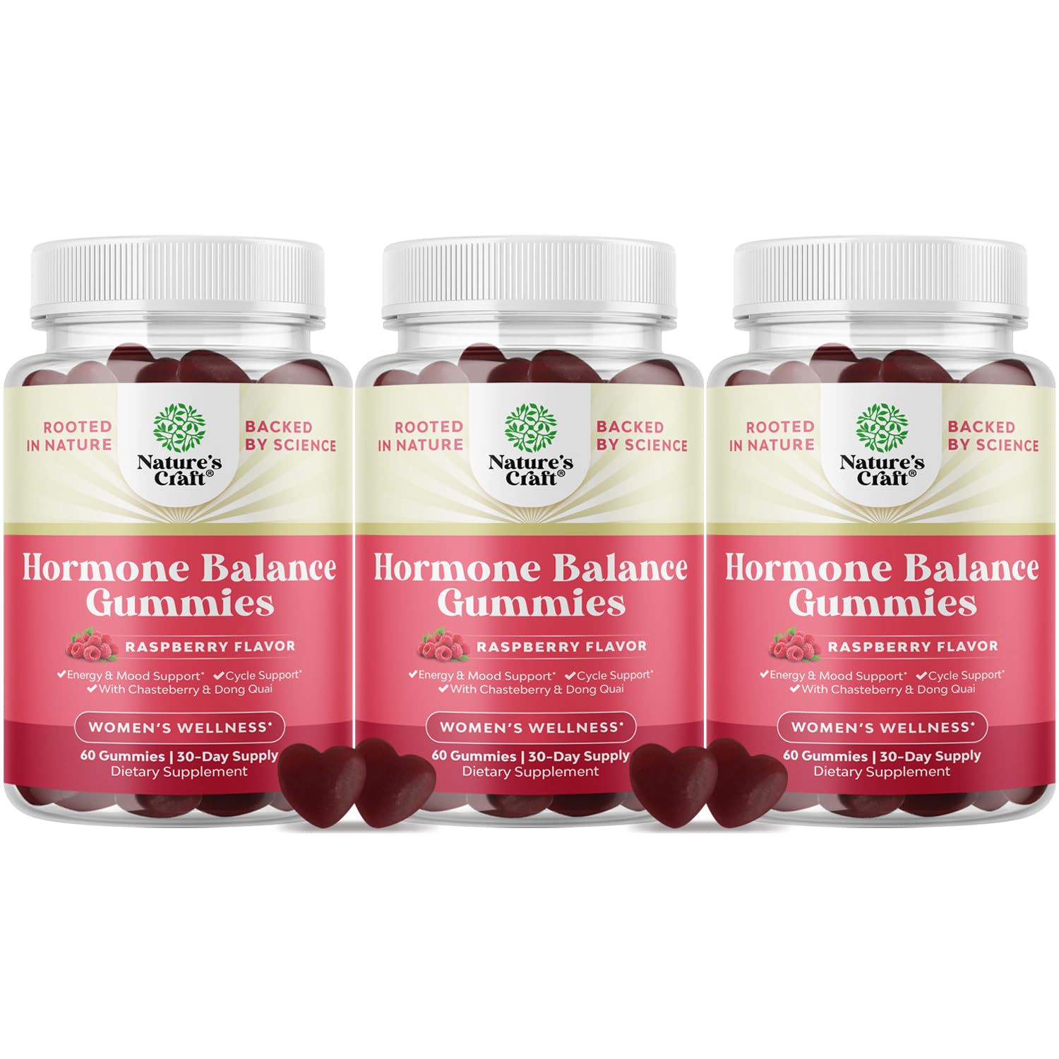 Hormone Balance for Women Gummies of All Ages - PMS Support Supplement for Women to Regulate Menstrual Cycle & Hormonal Balance Menopause & Mood Swings with Vitamin B6 & Dong Quai - 60 Chews - 3 pack Natures CraftAu supplements